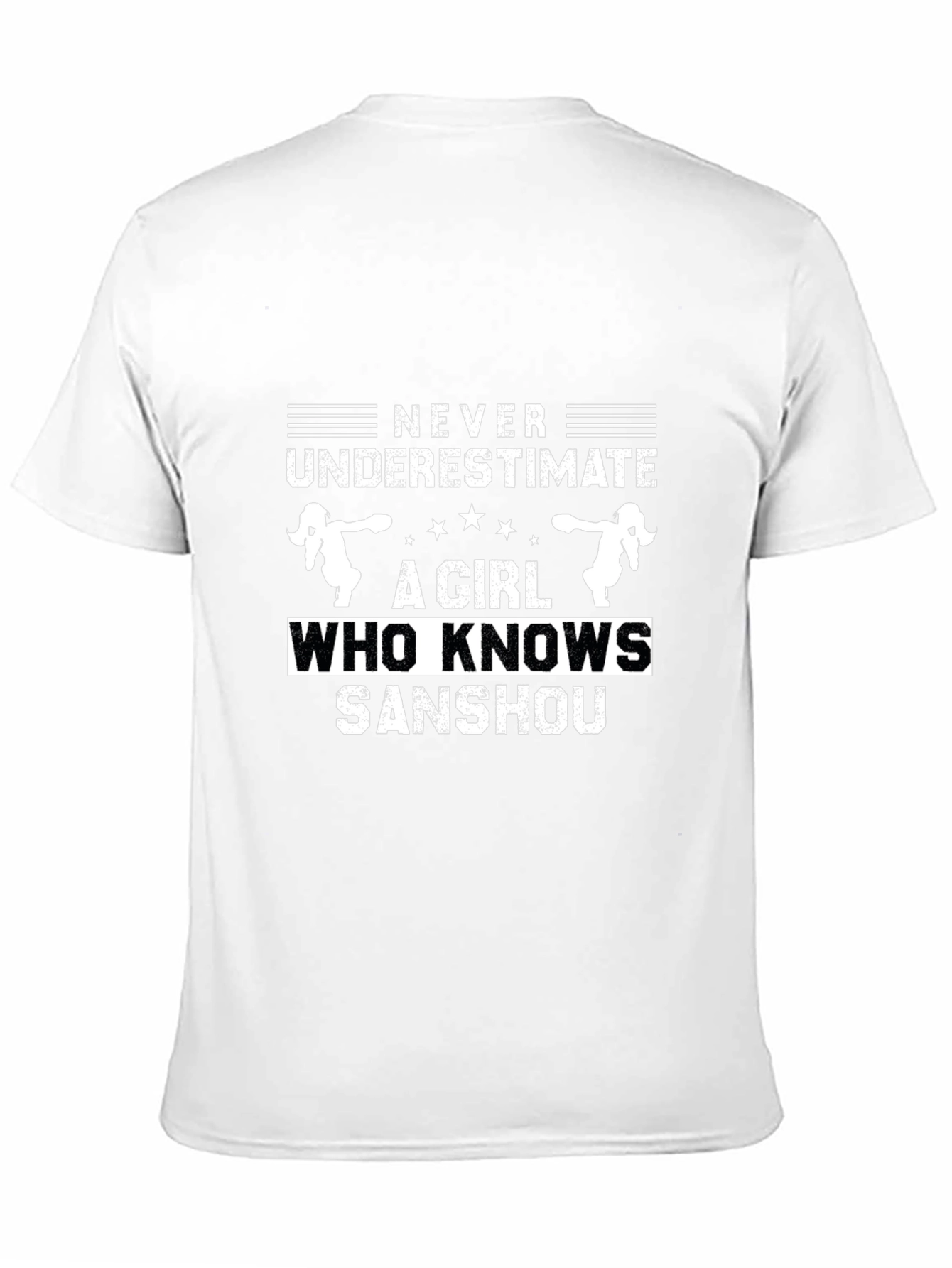 Never Underestimate Sanshou Girl Black T-Shirt