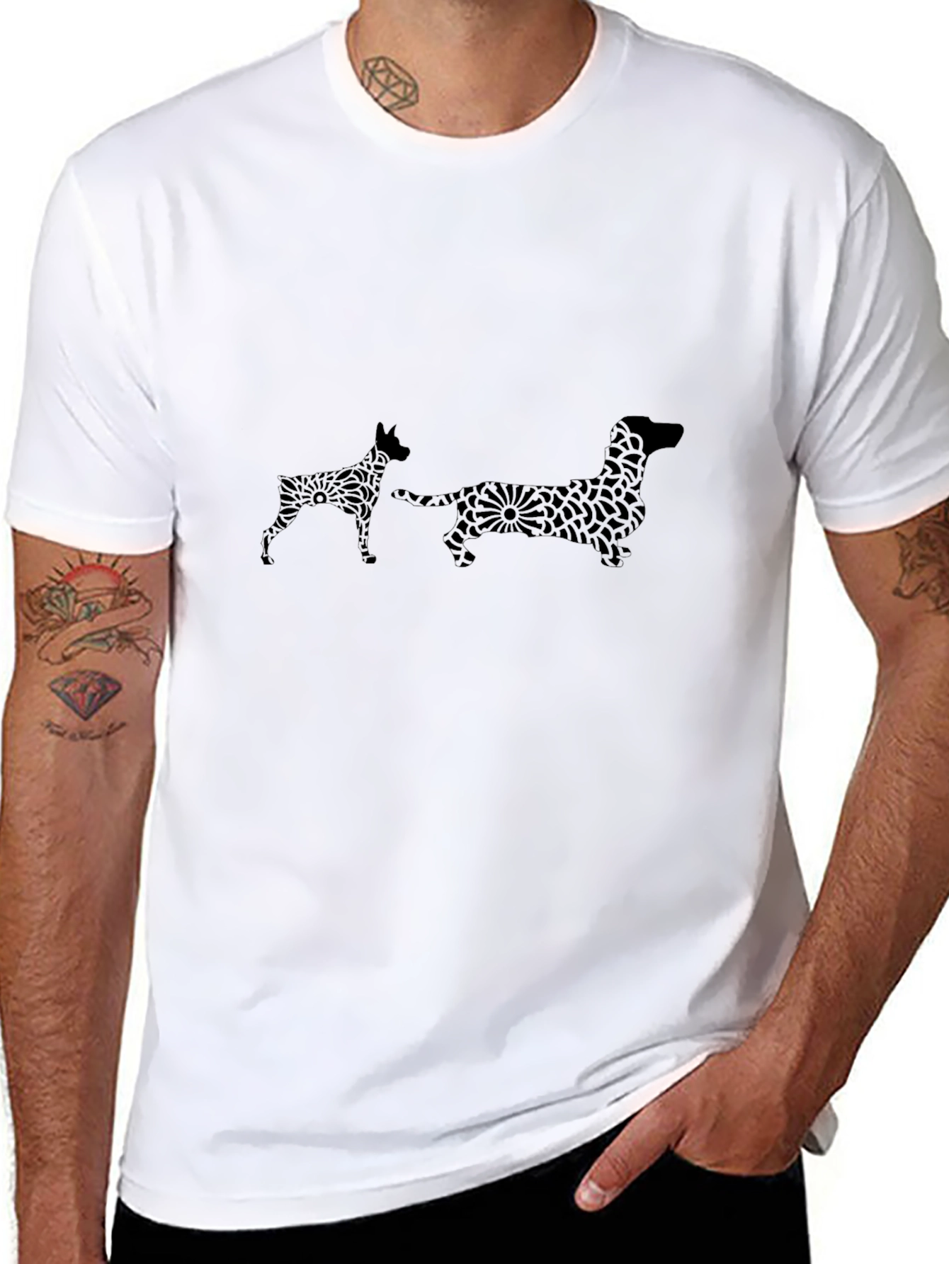 Dog Breed Patterned Graphic Tee