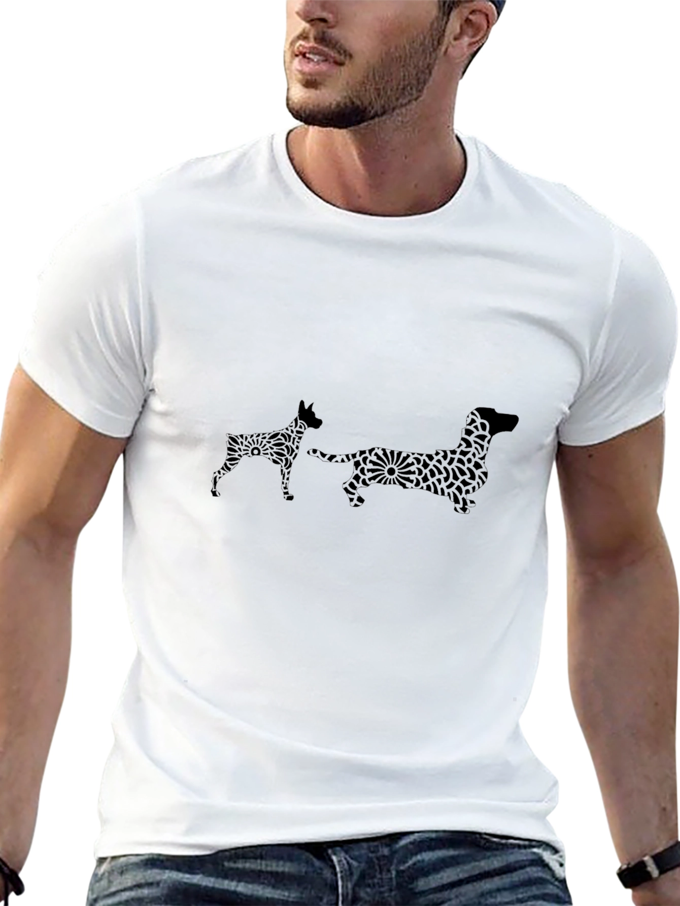 Dog Breed Patterned Graphic Tee