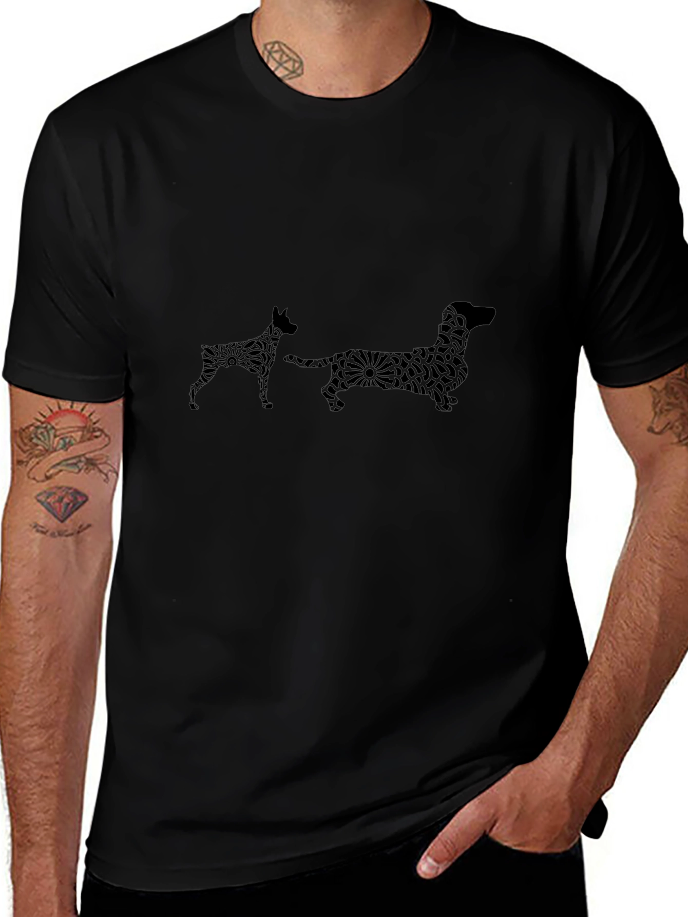 Dog Breed Patterned Graphic Tee