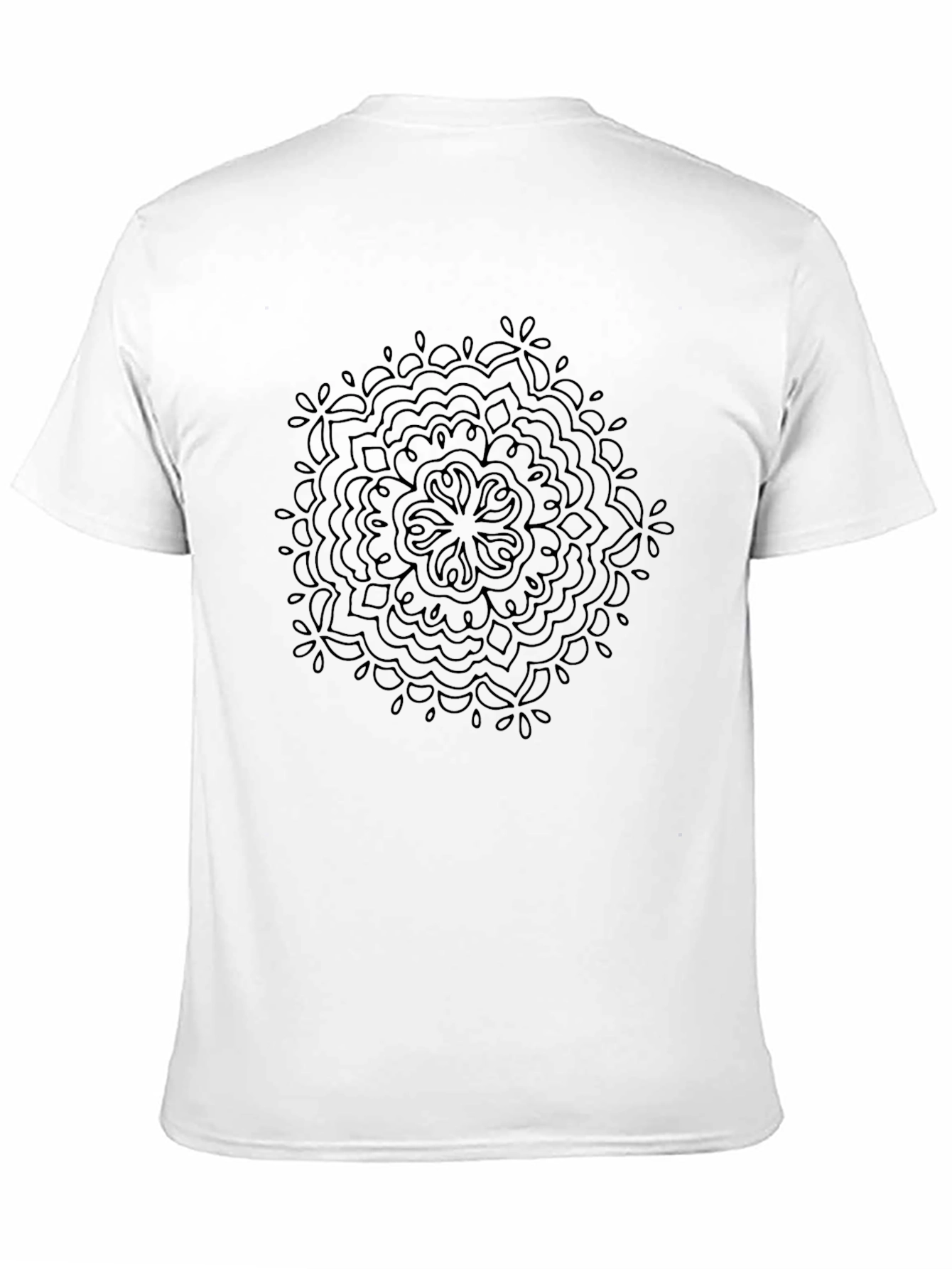 Black Mandala Print Crew Neck T-Shirt