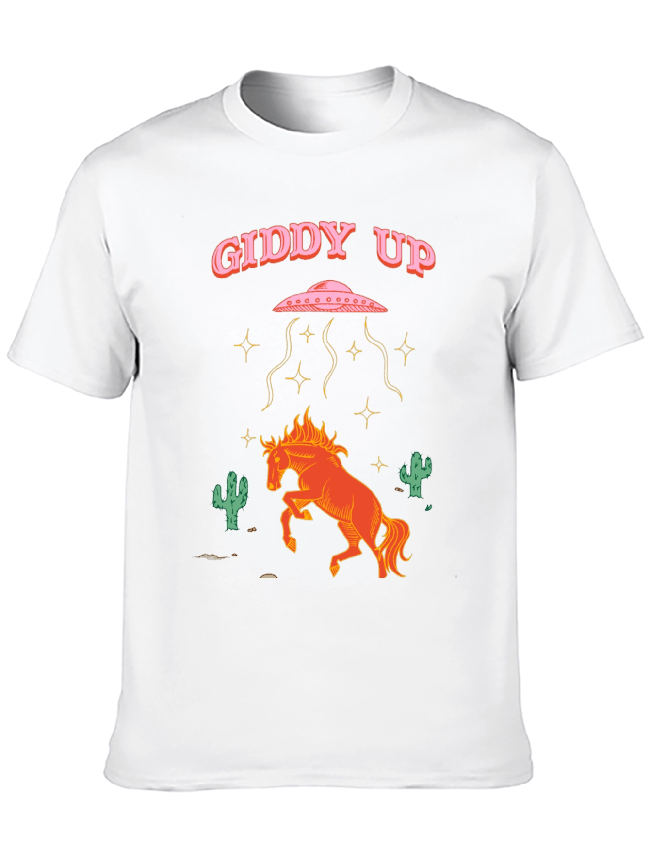 Giddy Up Alien Abduction Horse Graphic Tee