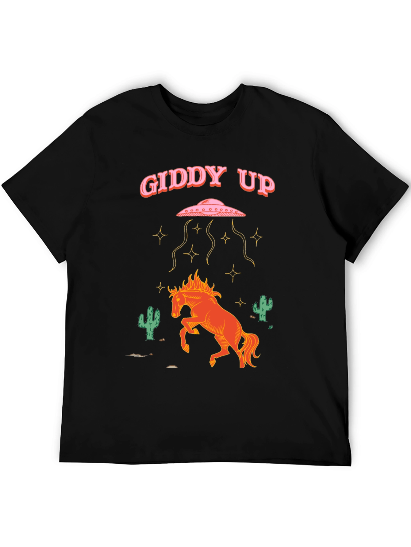 Giddy Up Alien Abduction Horse Graphic Tee