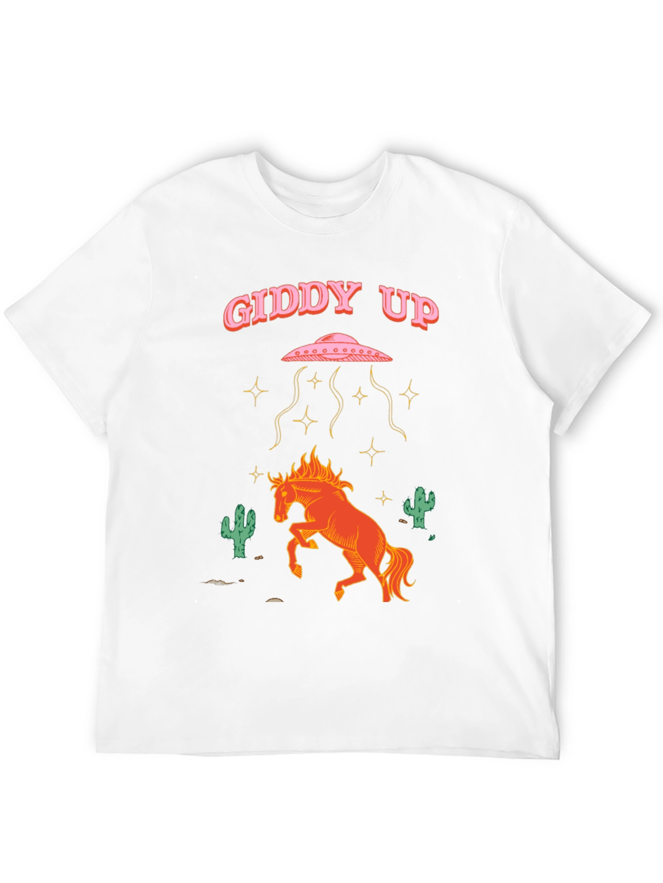 Giddy Up Alien Abduction Horse Graphic Tee