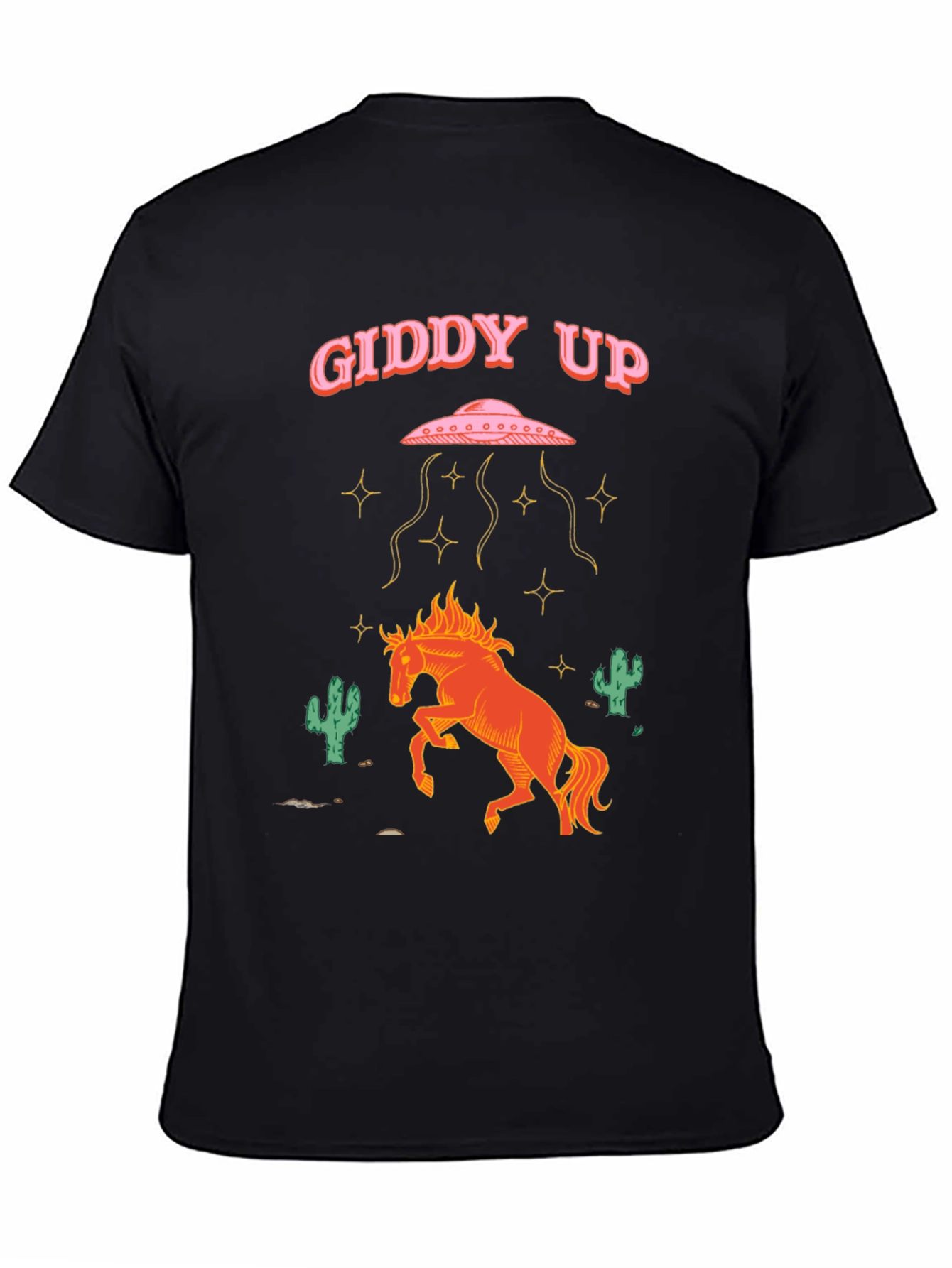 Giddy Up Alien Abduction Horse Graphic Tee
