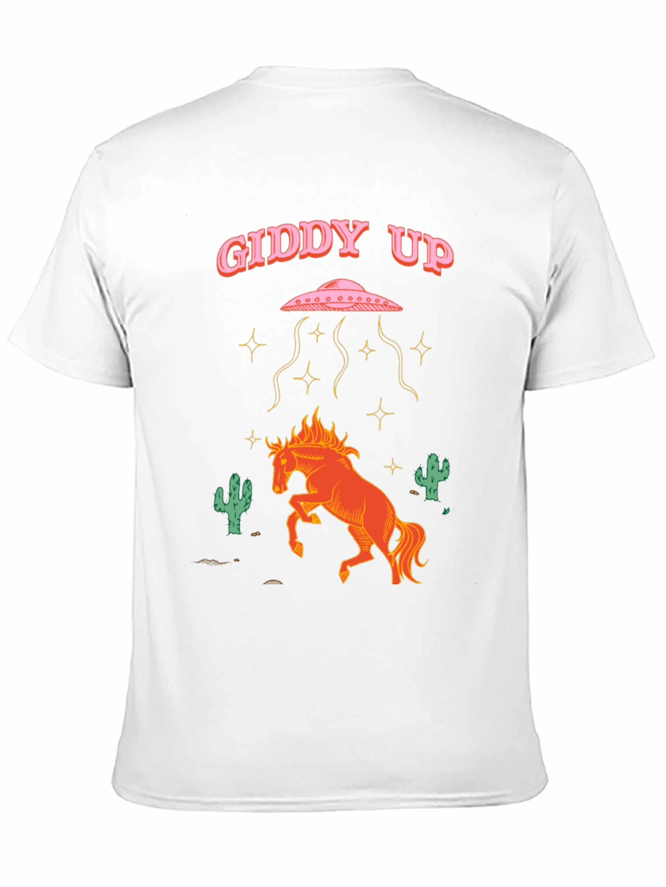 Giddy Up Alien Abduction Horse Graphic Tee