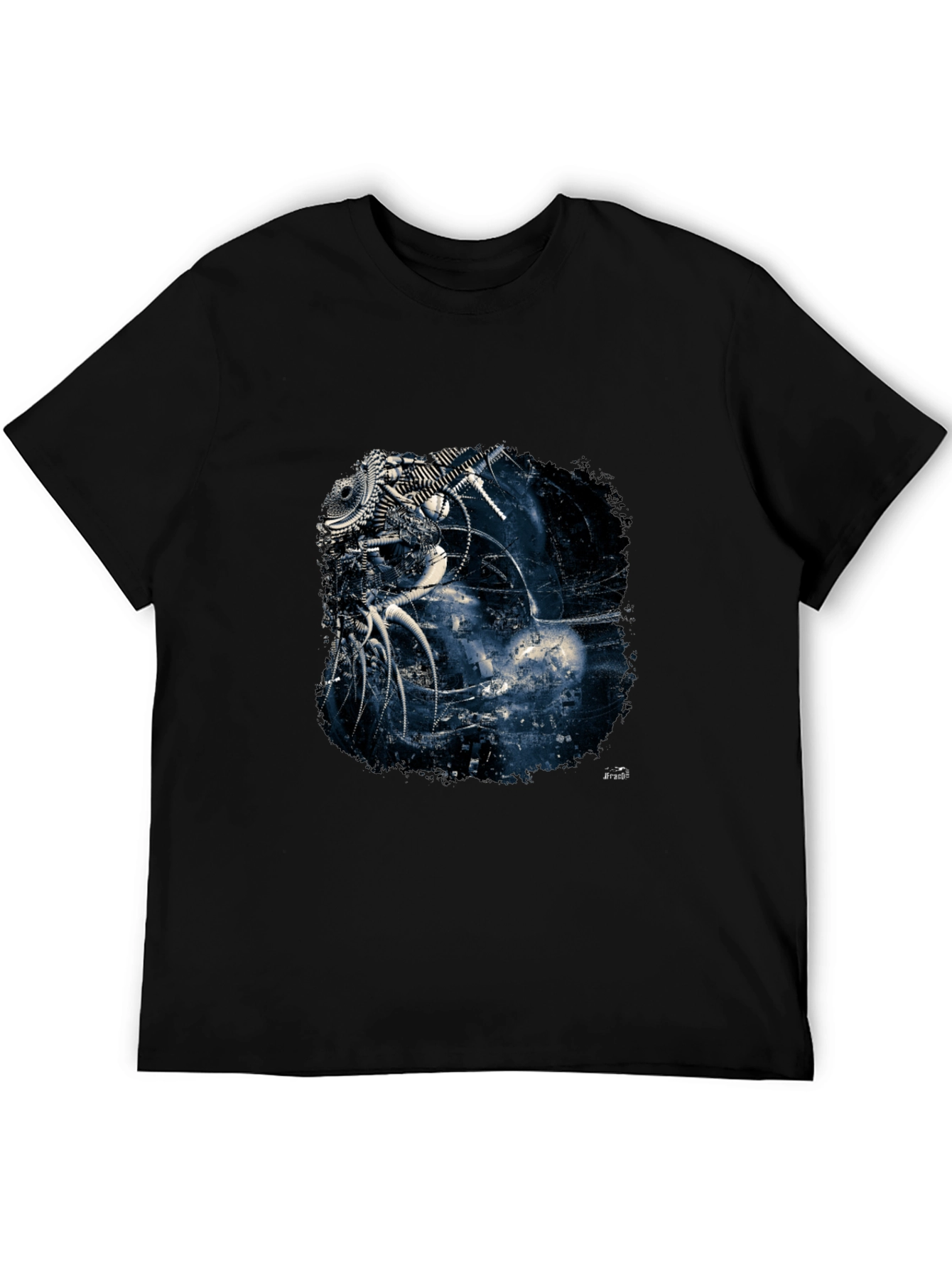 Abstract Machine Design Black T-Shirt