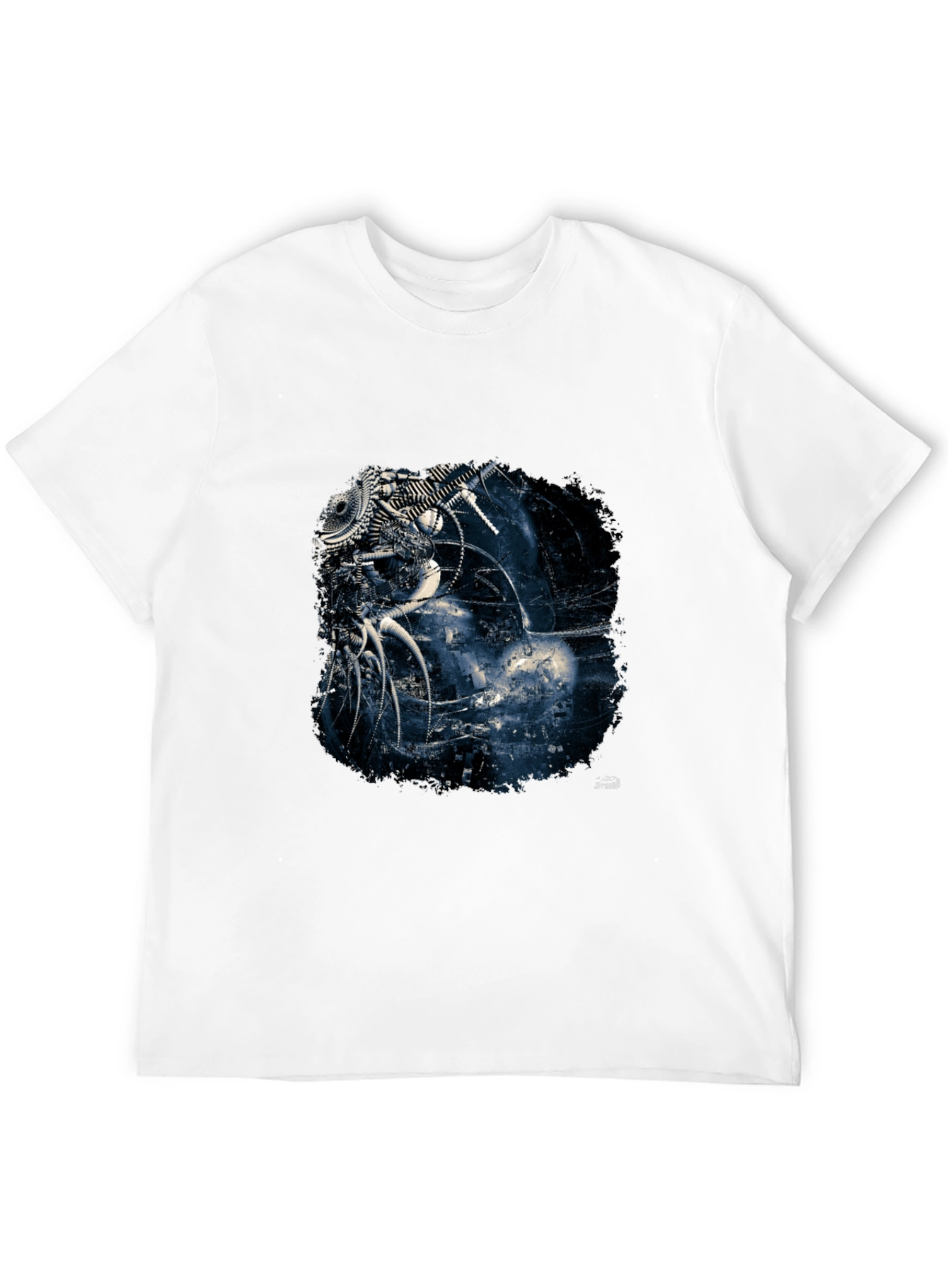 Abstract Machine Design Black T-Shirt