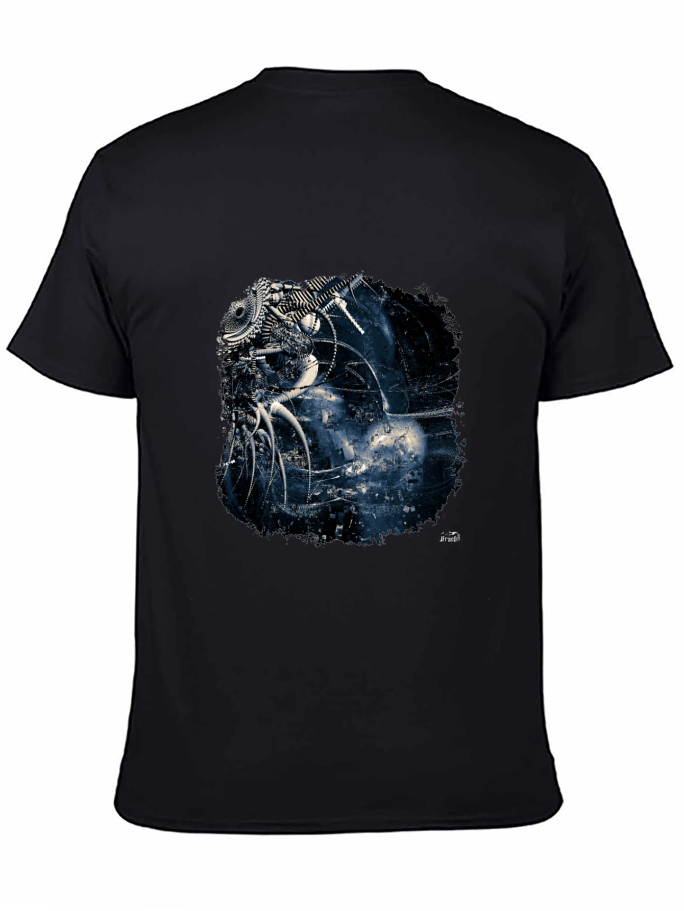 Abstract Machine Design Black T-Shirt