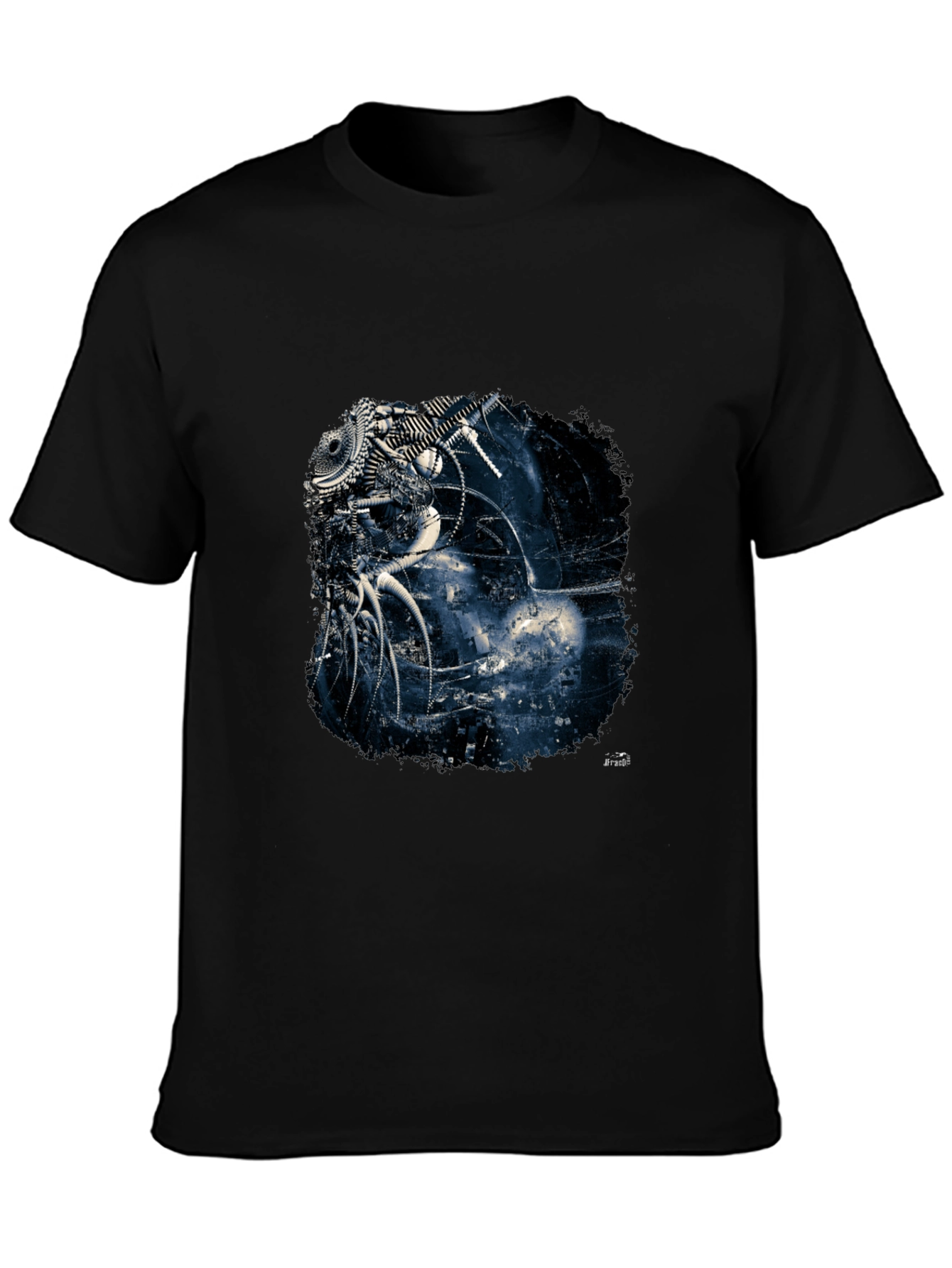 Abstract Machine Design Black T-Shirt