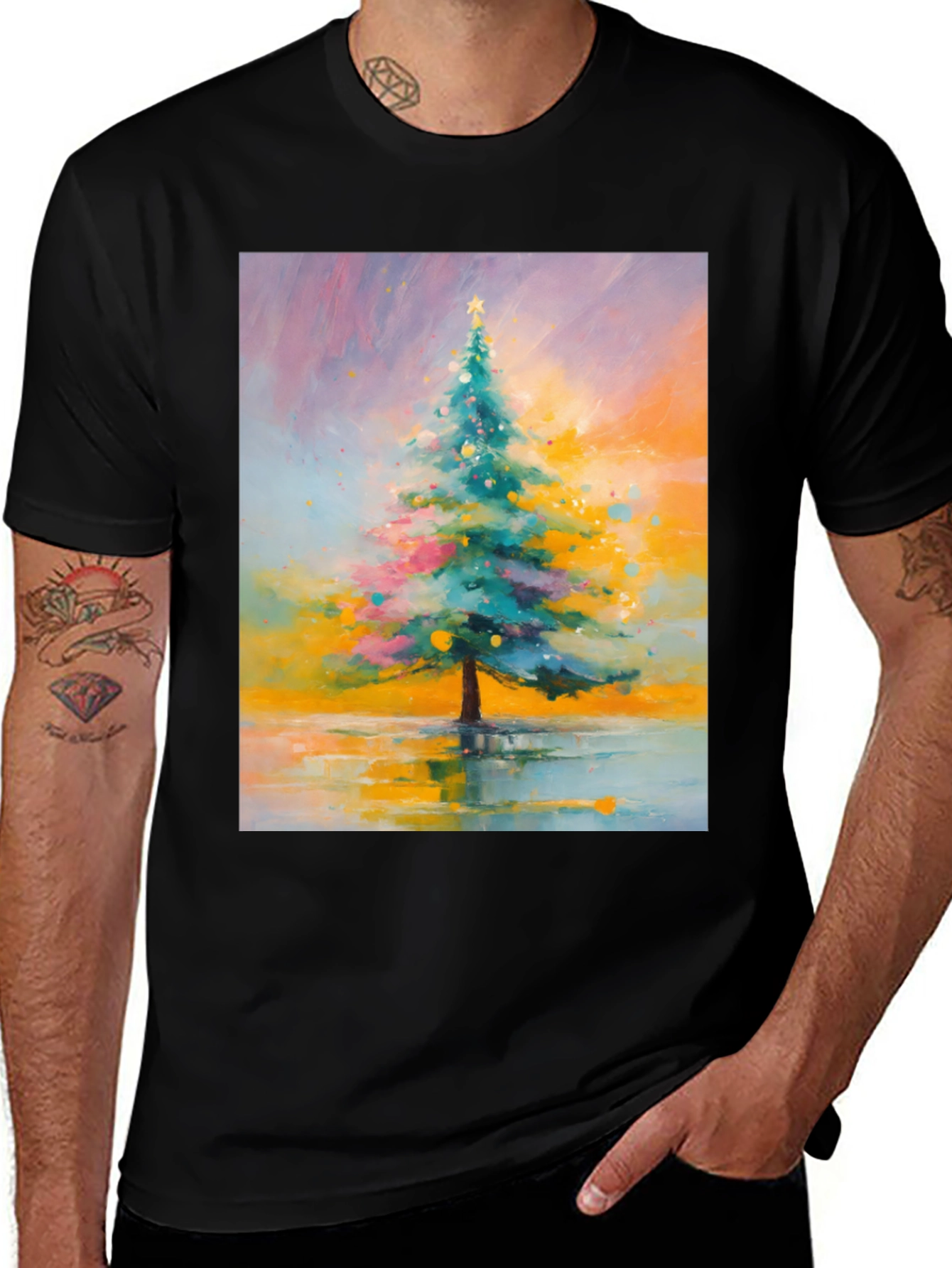 Christmas Tree Art T-Shirt - Holiday Season Tee