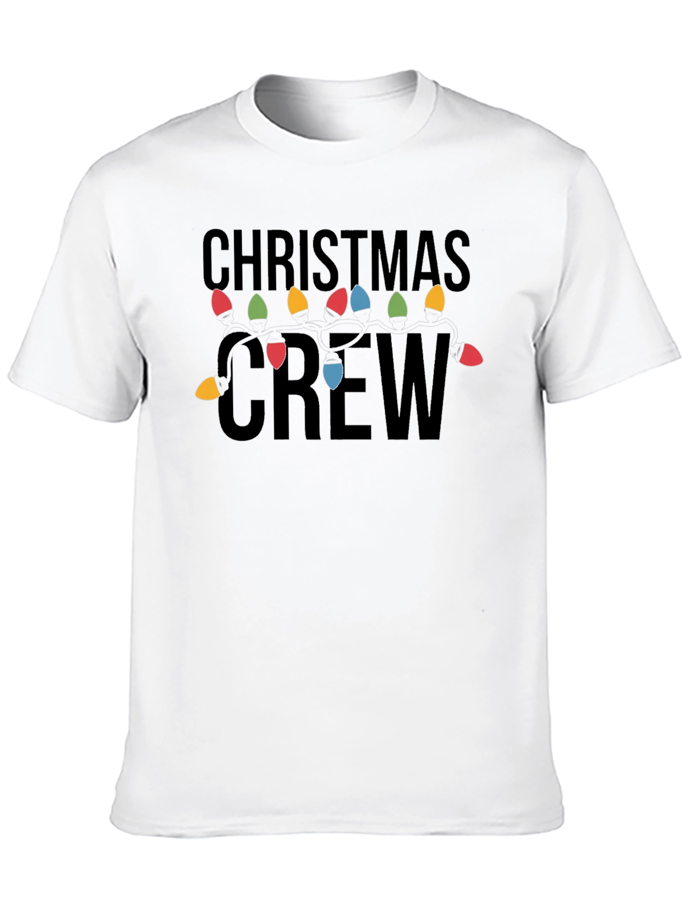 Christmas Crew T-Shirt with Festive String Lights