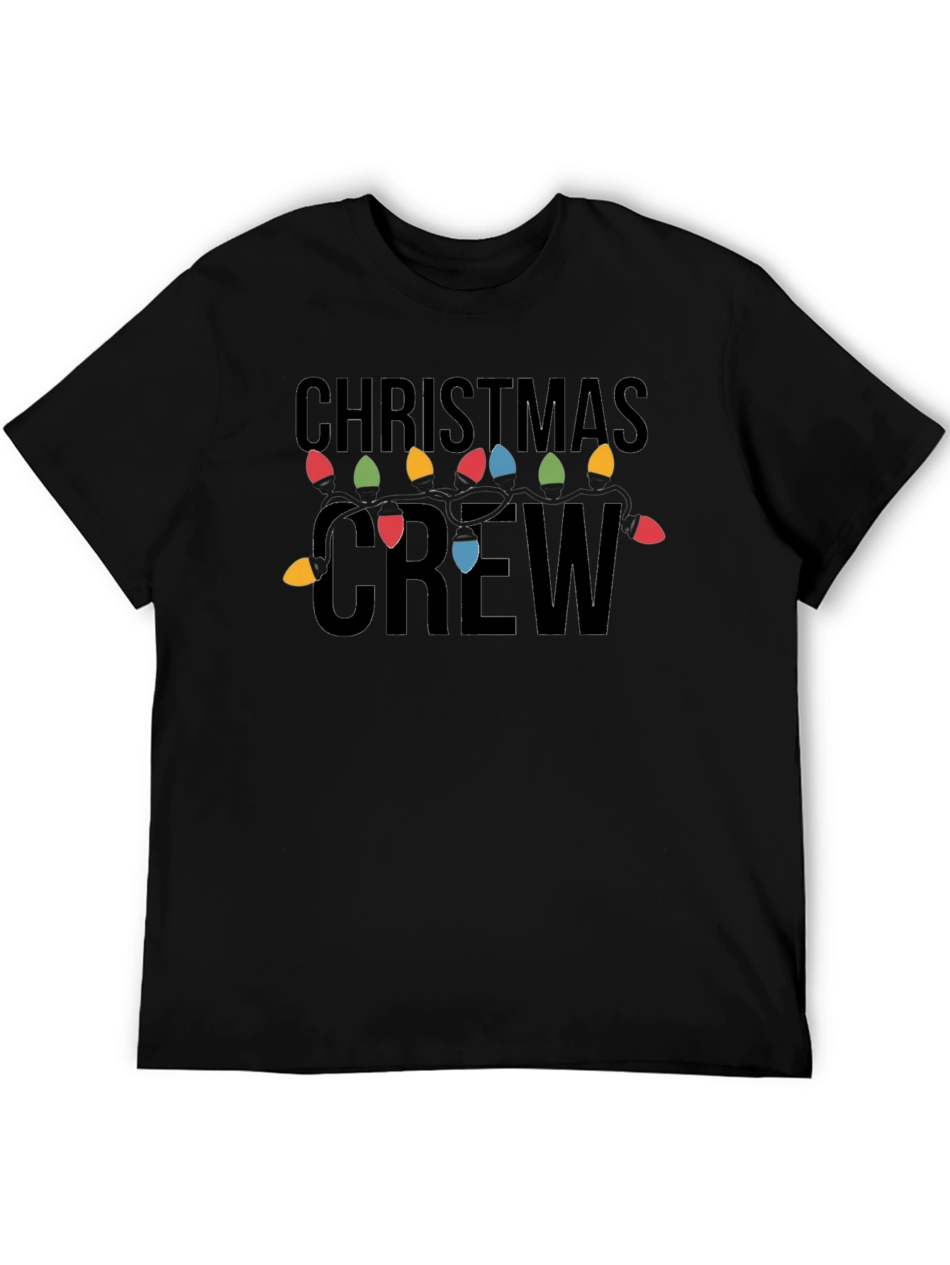 Christmas Crew T-Shirt with Festive String Lights