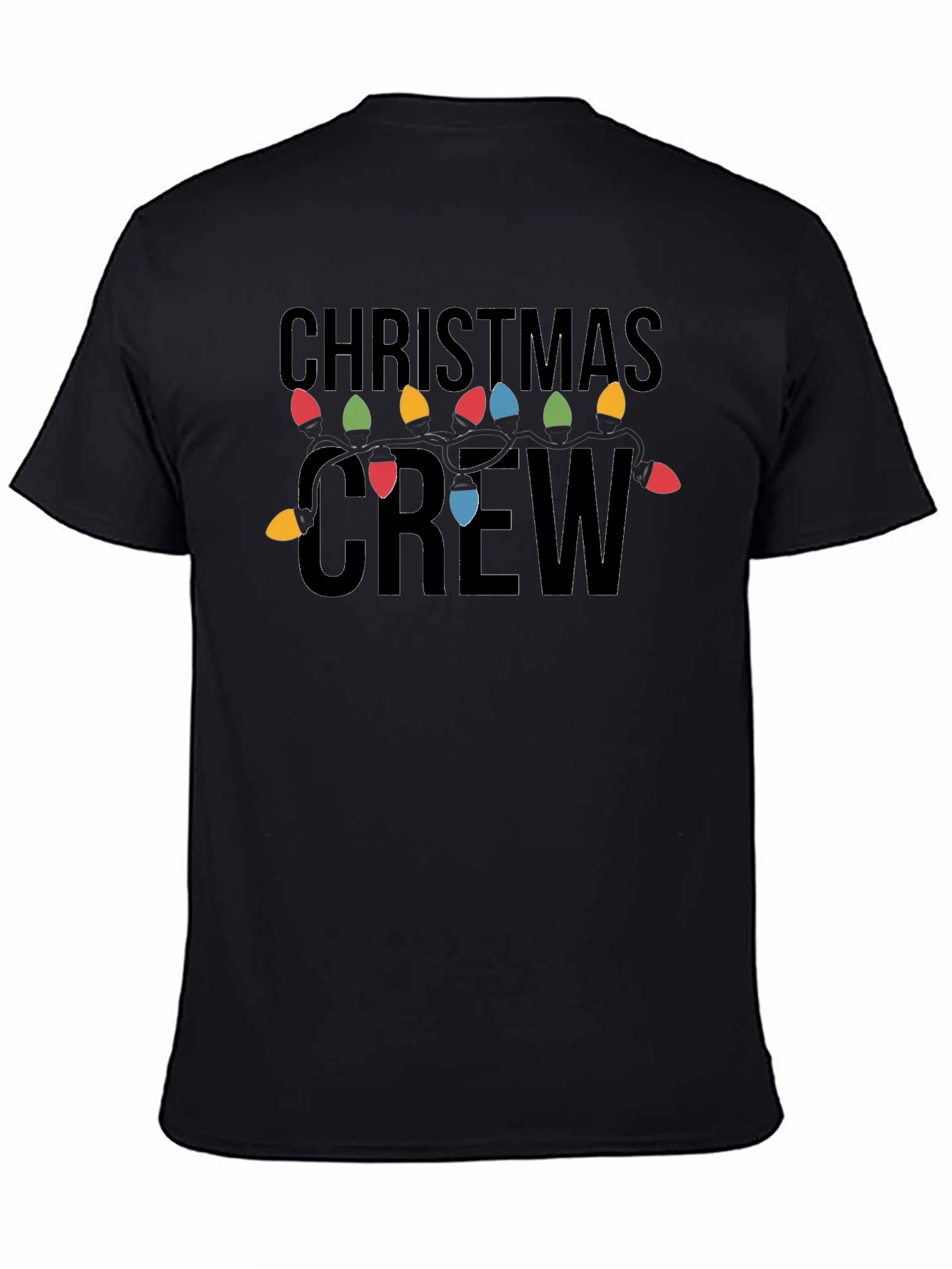 Christmas Crew T-Shirt with Festive String Lights