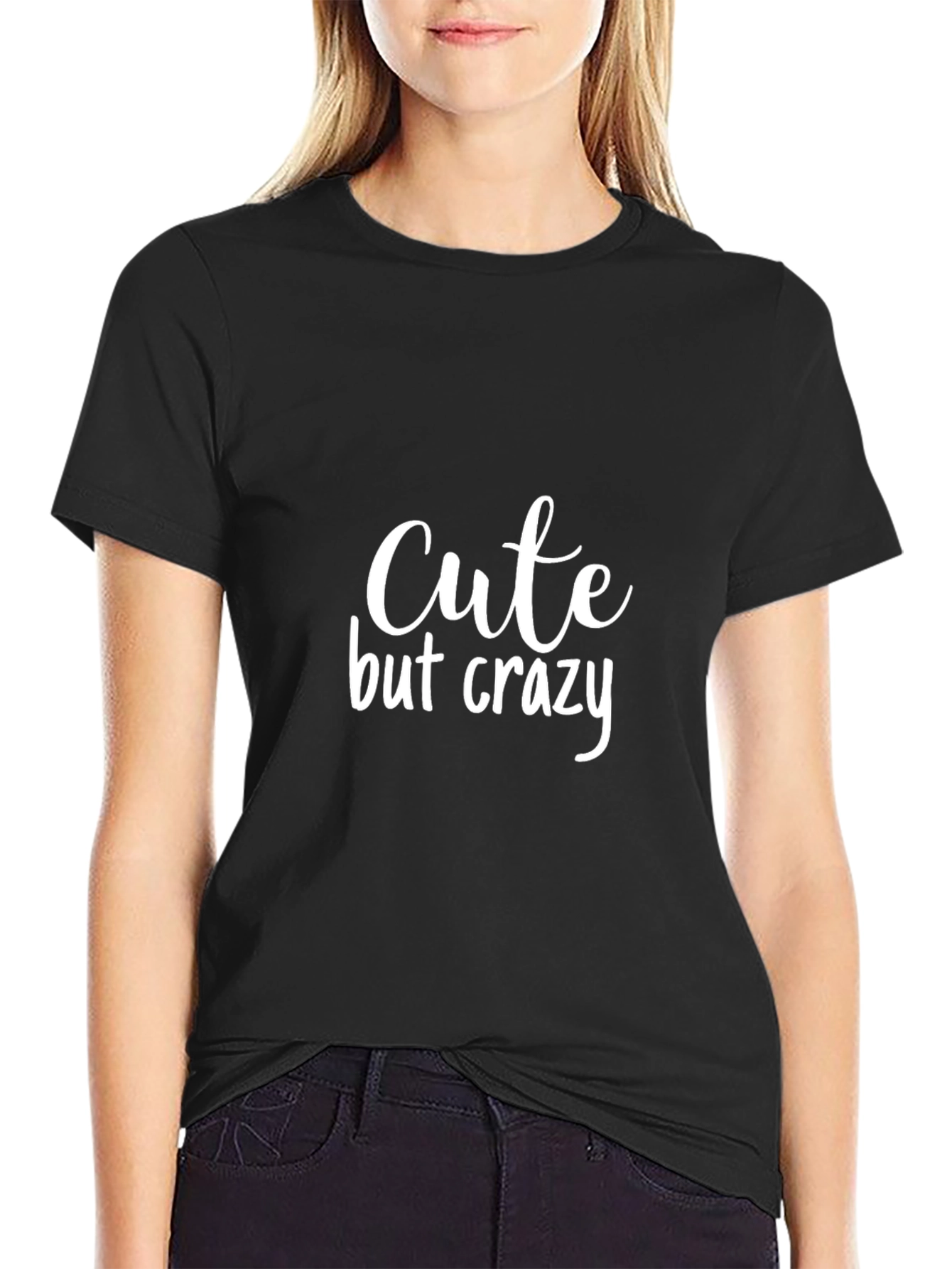 Cute But Crazy Graphic Tee - Black