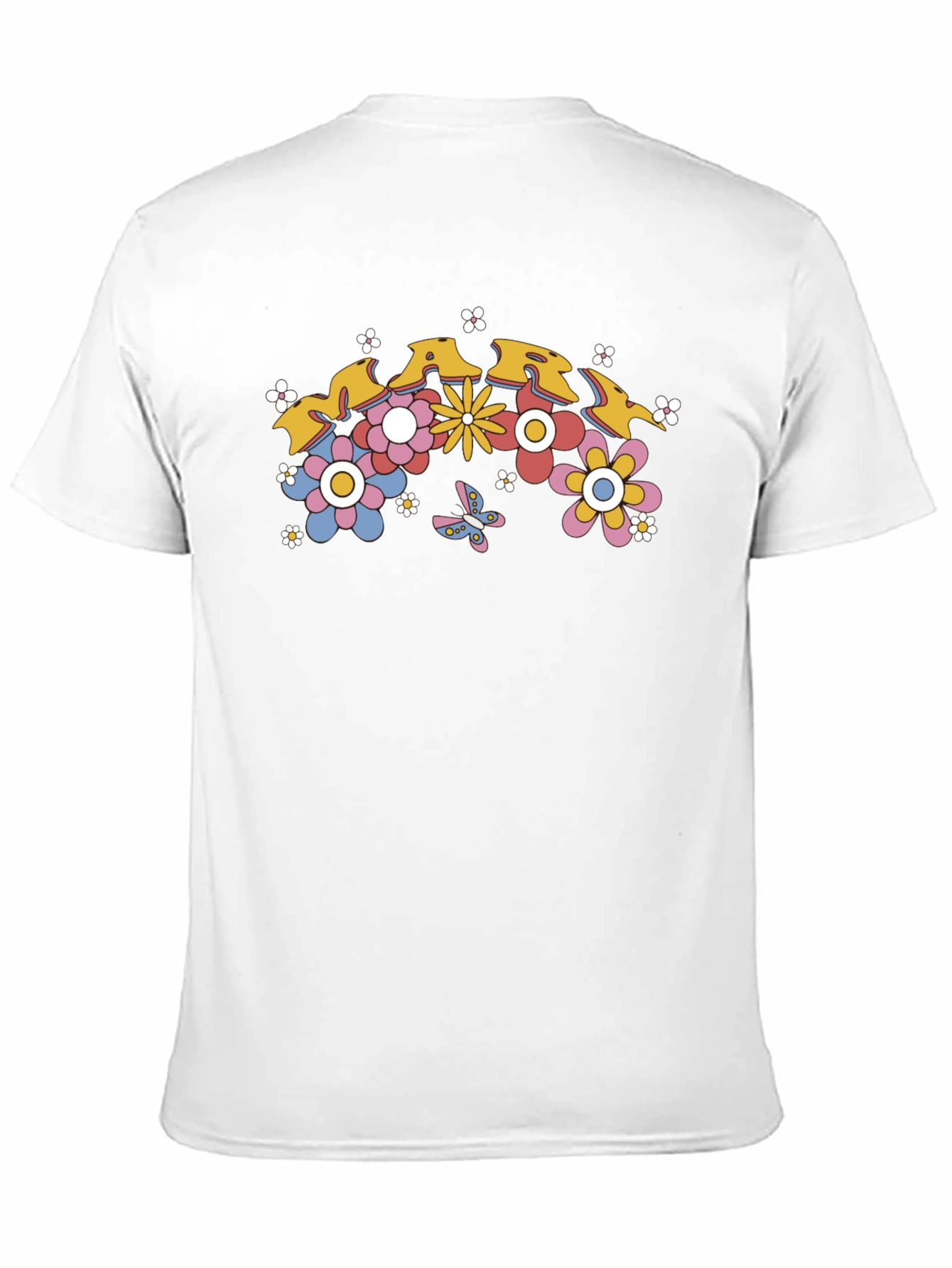 Retro Floral Graphic Tee - Black Cotton T-Shirt
