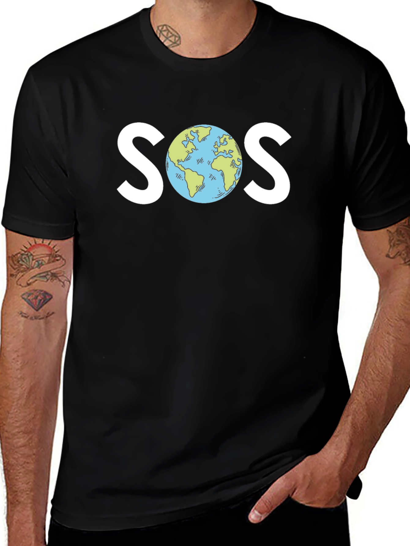 SOS Earth Graphic T-Shirt - Save Our Planet Tee