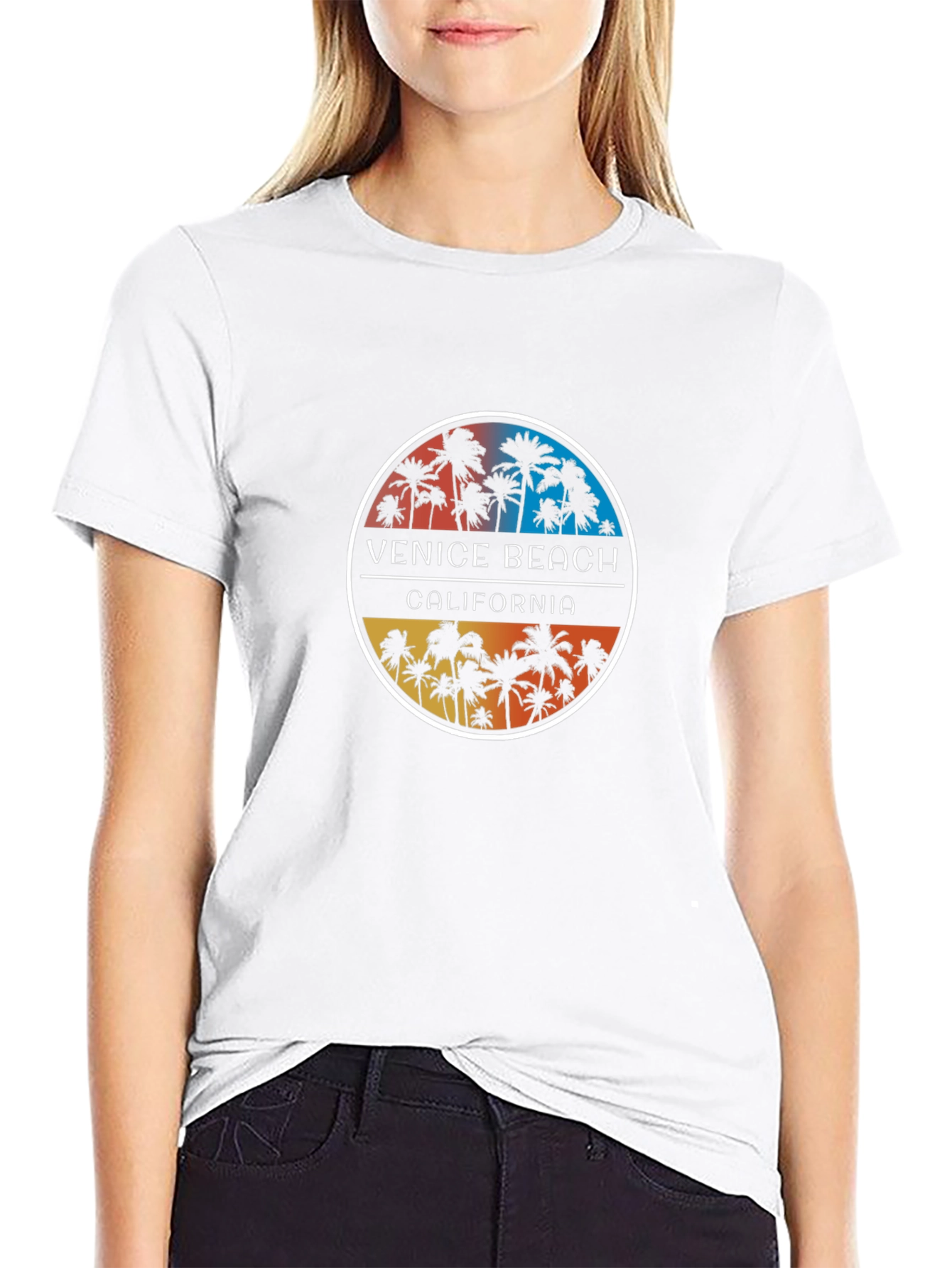 Venice Beach California Palm Tree Graphic T-Shirt