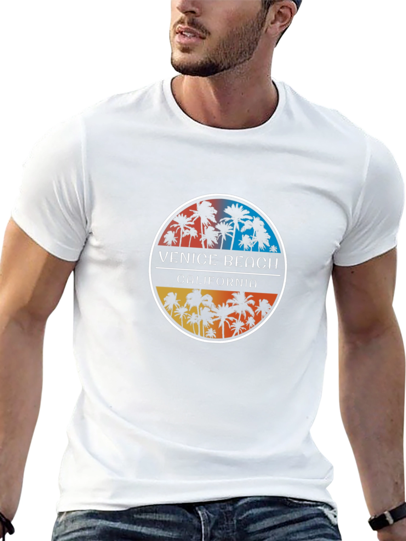 Venice Beach California Palm Tree Graphic T-Shirt