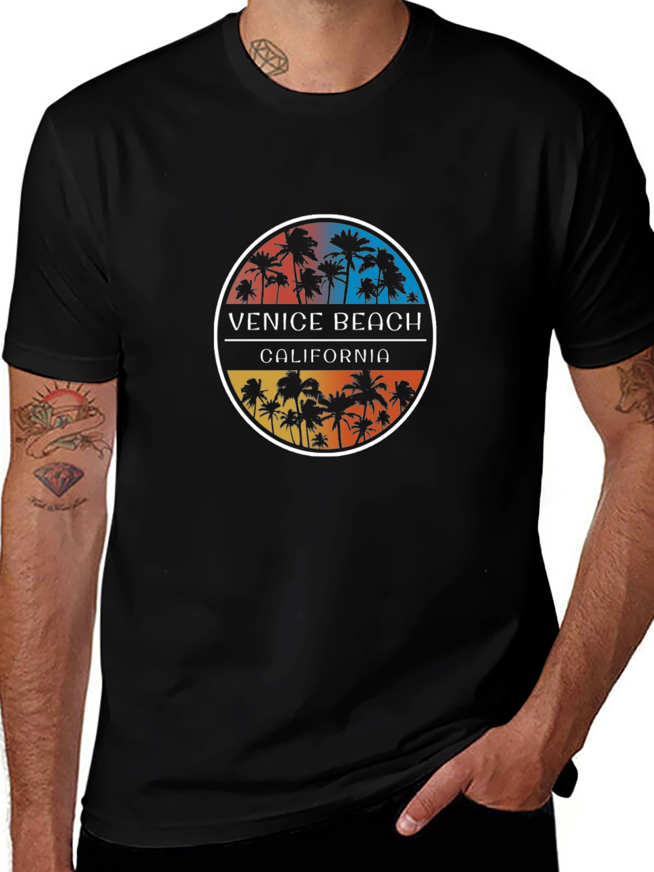 Venice Beach California Palm Tree Graphic T-Shirt