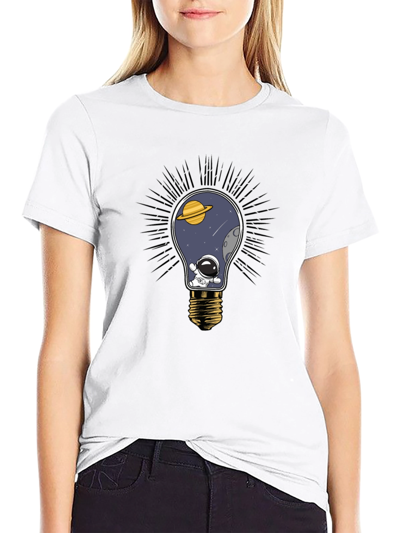 Cosmic Light Bulb T-Shirt - Space Astronaut Tee