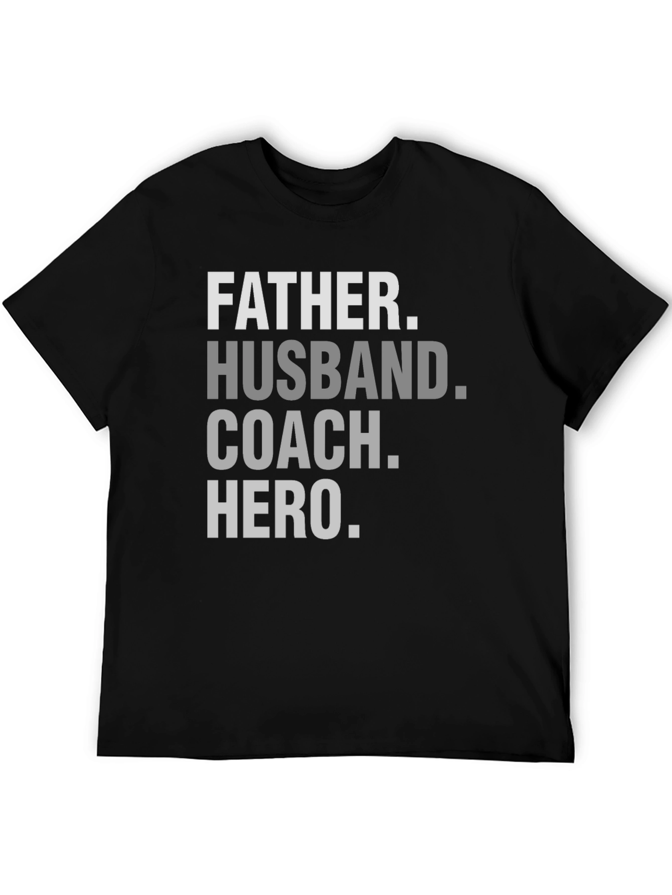 Father Husband Coach Hero Black T-Shirt