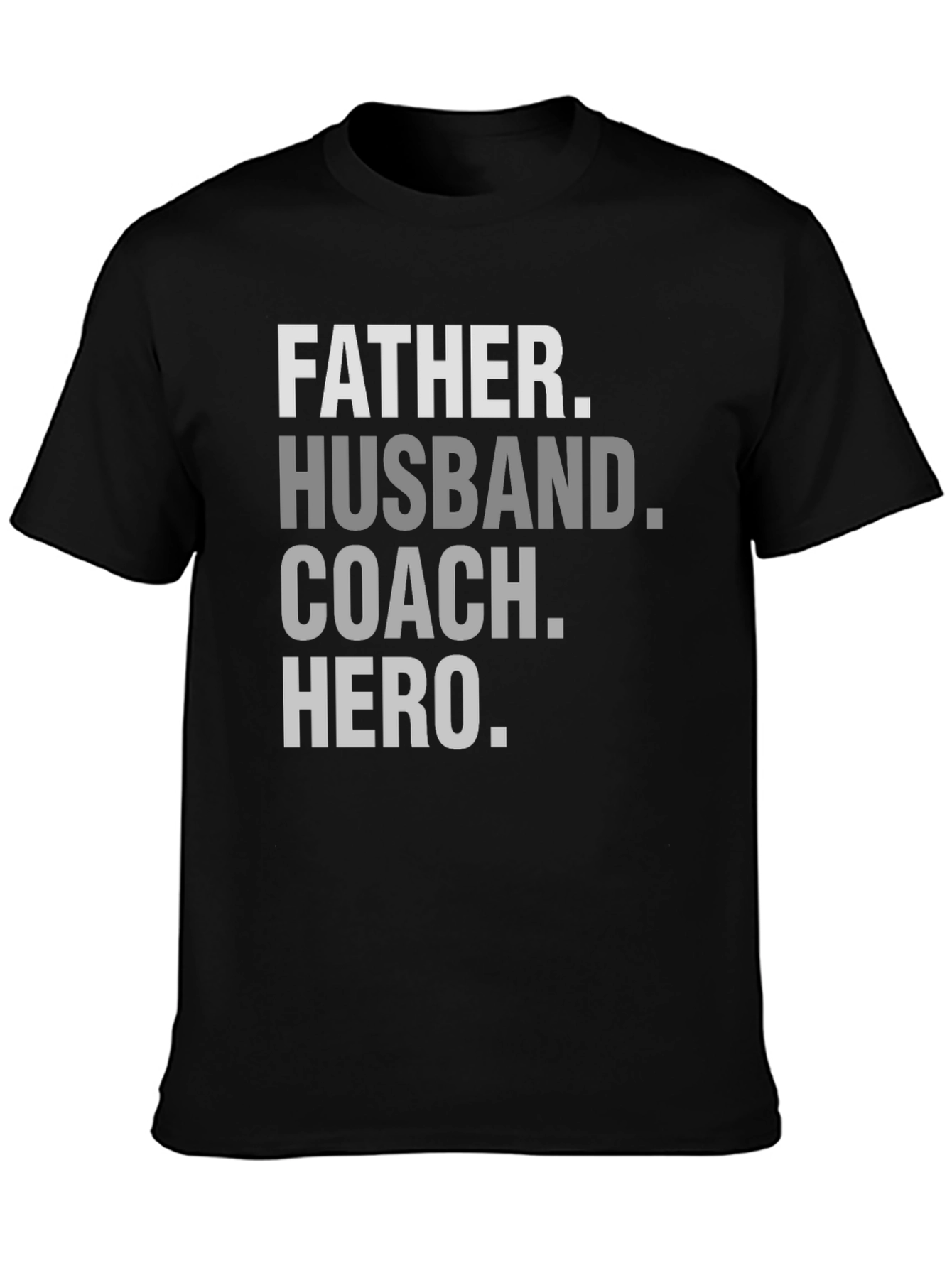 Father Husband Coach Hero Black T-Shirt