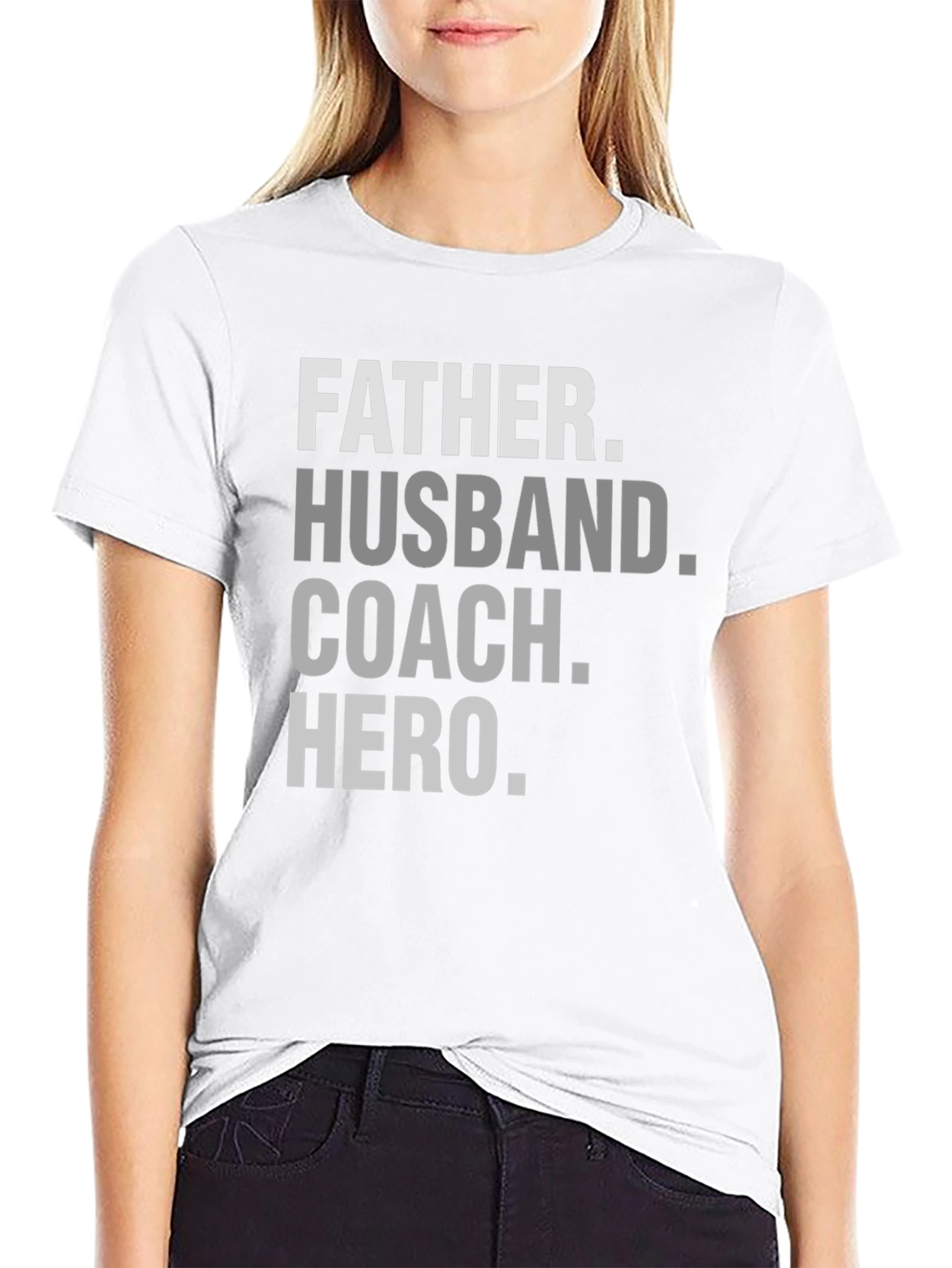 Father Husband Coach Hero Black T-Shirt