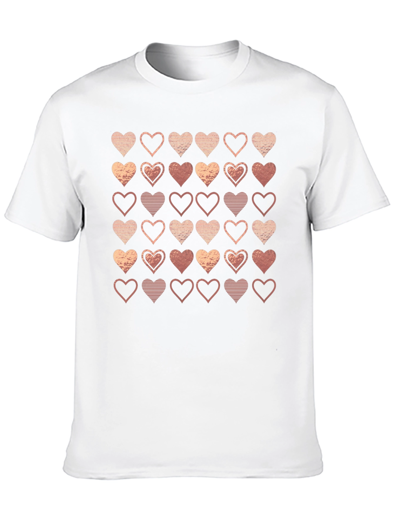 Heart Pattern Black T-Shirt