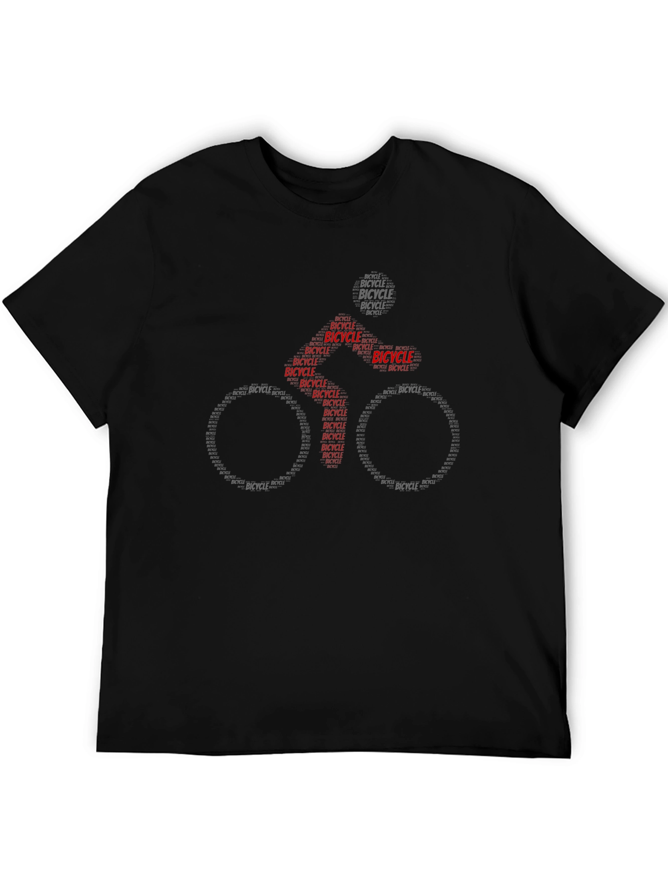Bicycle Word Art T-Shirt - Black