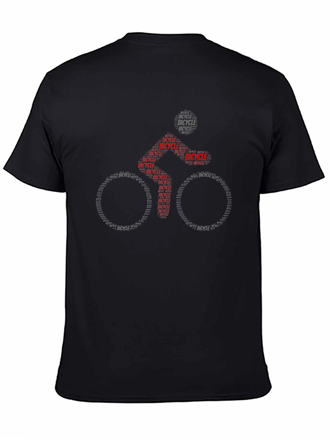 Bicycle Word Art T-Shirt - Black