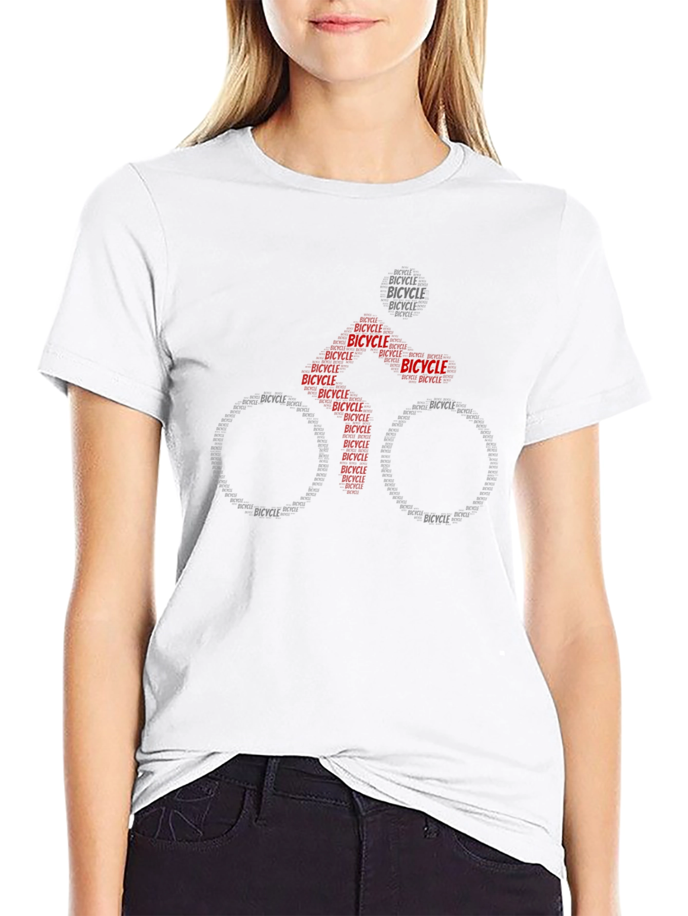Bicycle Word Art T-Shirt - Black