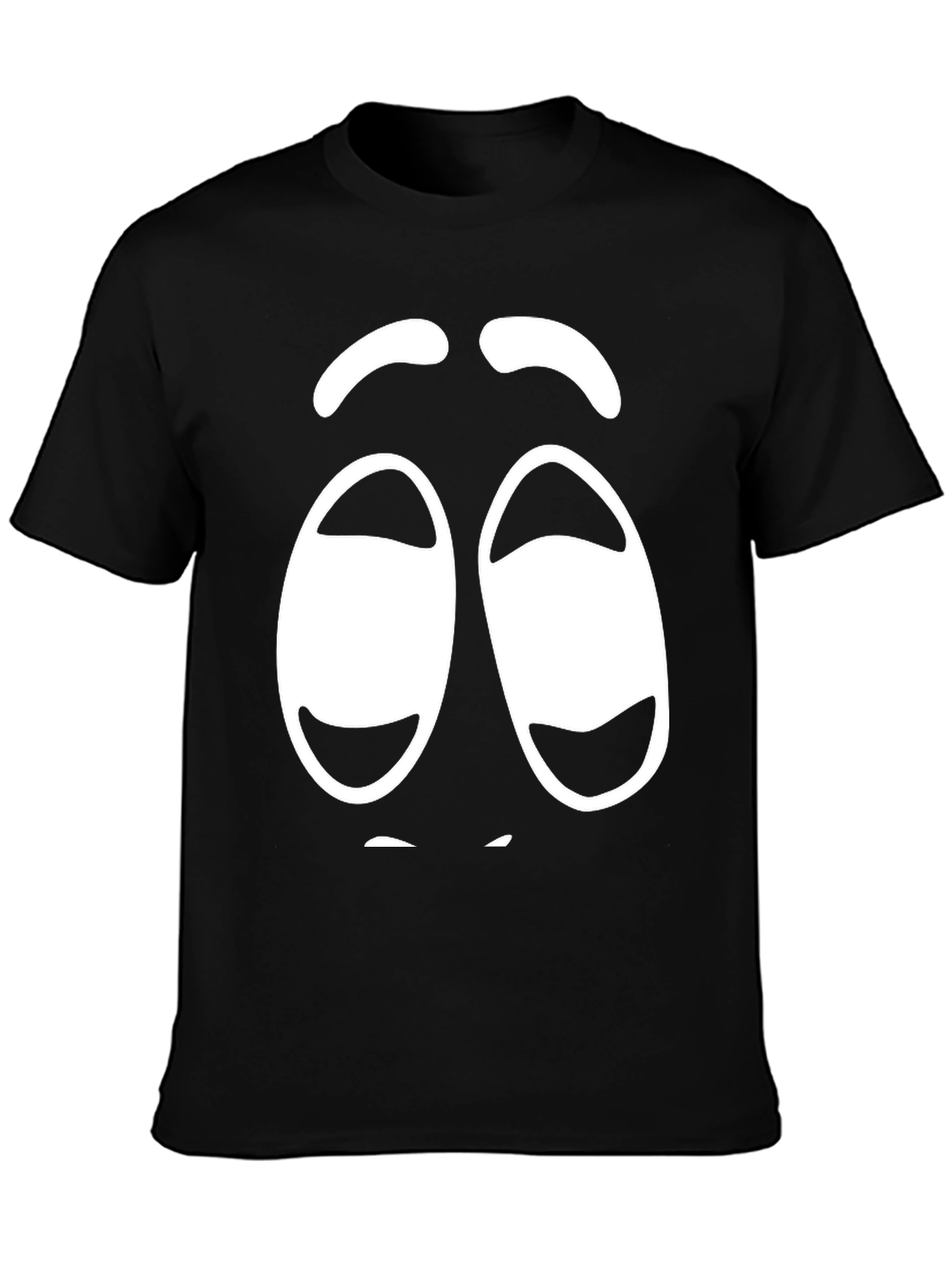 Funny Graphic Sleepy Face Black T-Shirt