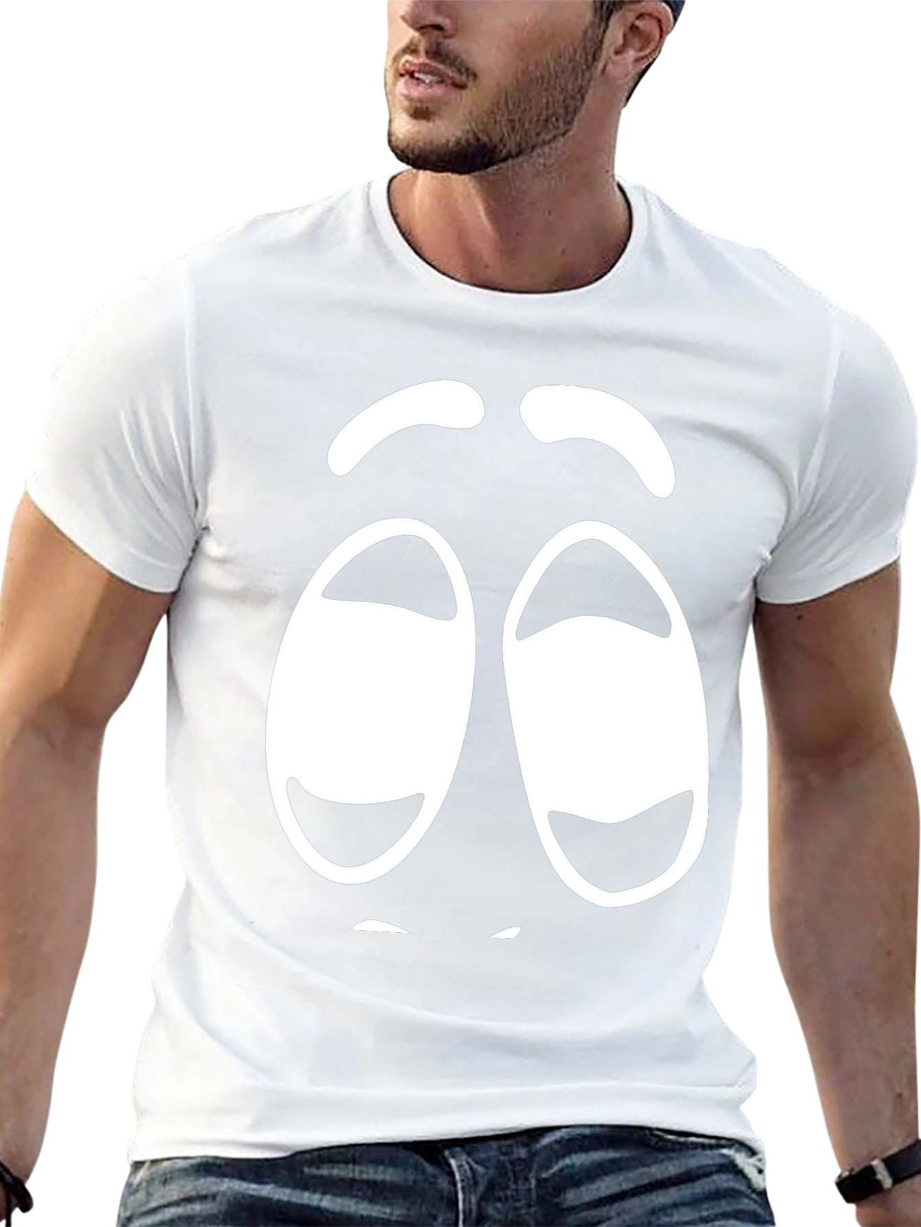 Funny Graphic Sleepy Face Black T-Shirt