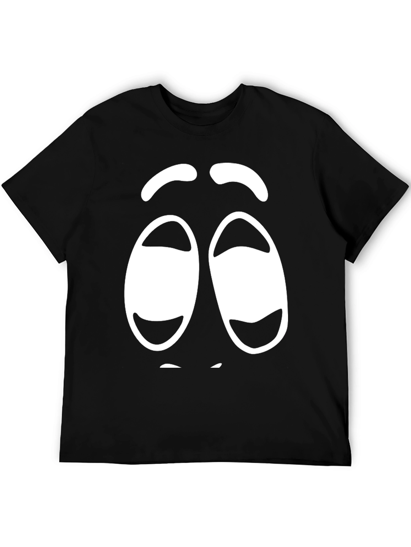 Funny Graphic Sleepy Face Black T-Shirt