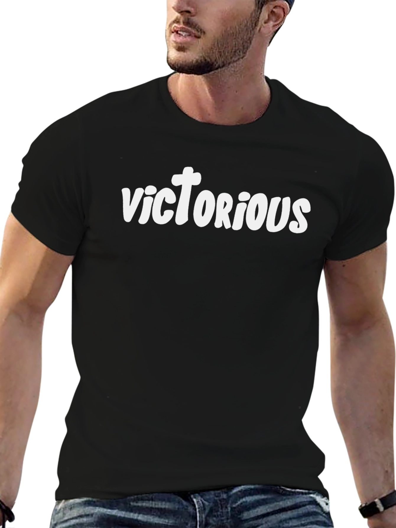 Victorious Black Graphic T-Shirt
