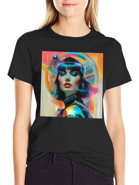 Retro Sci-Fi Woman Graphic T-Shirt