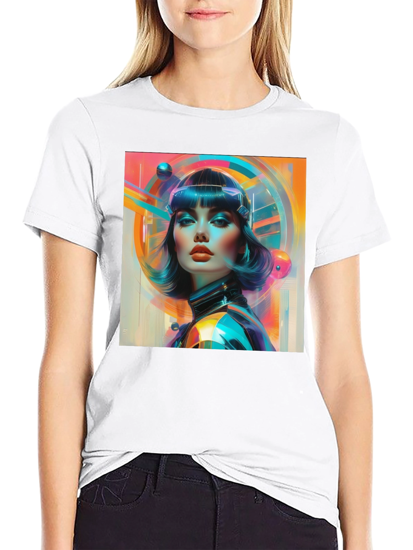 Retro Sci-Fi Woman Graphic T-Shirt