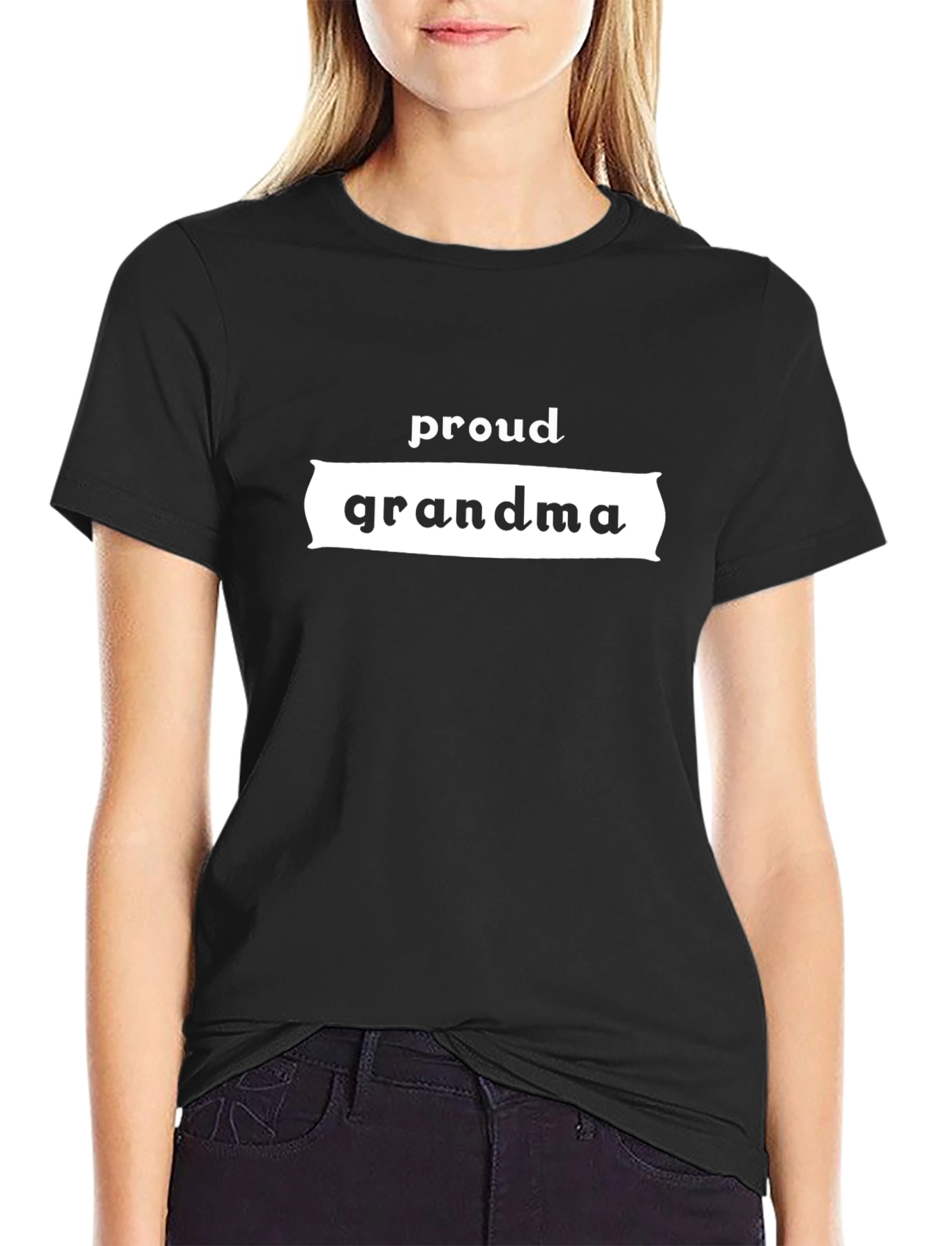 Proud Grandma T-Shirt - Black Graphic Tee