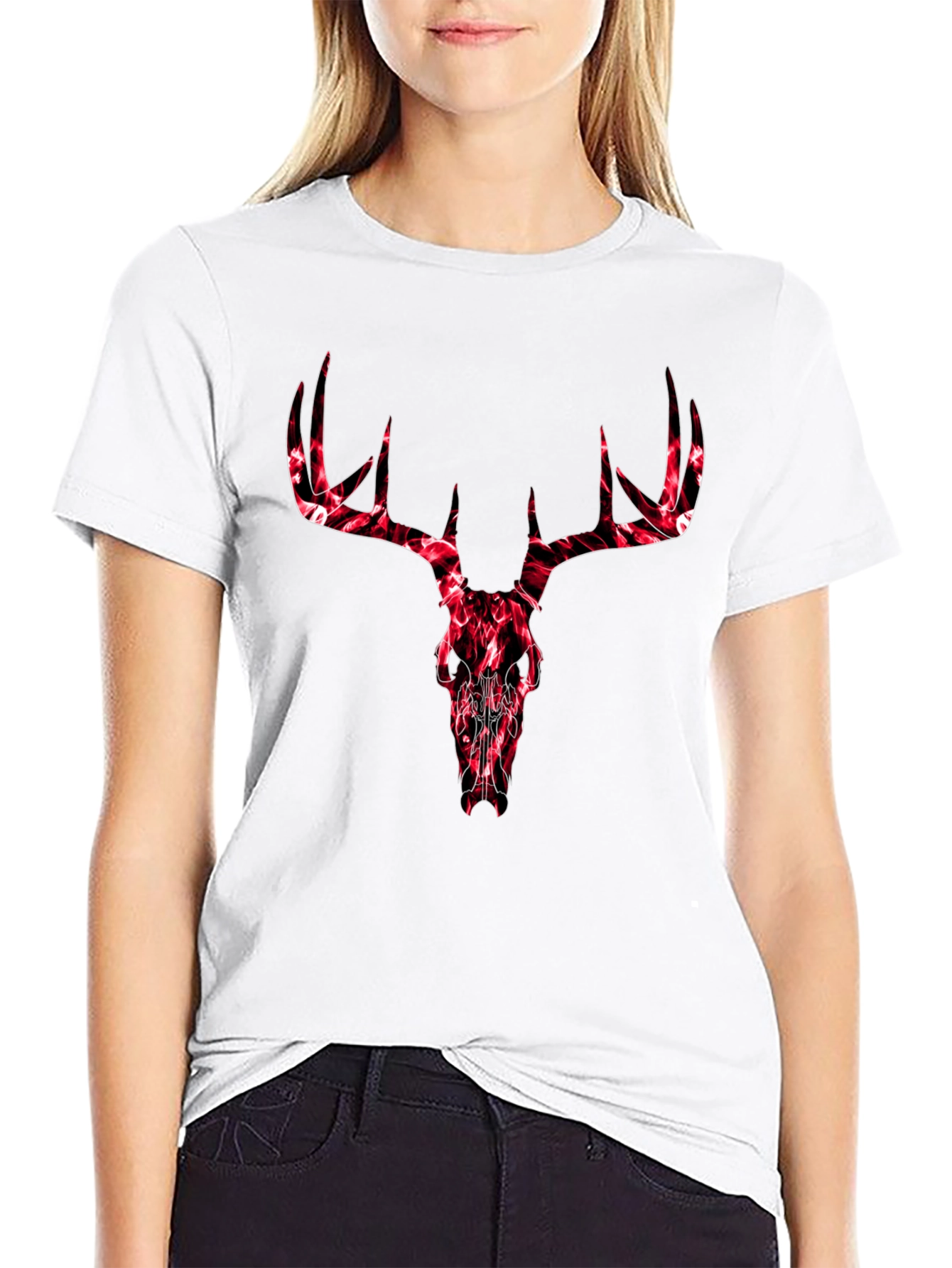 Deer Skull Graphic Tee - Mens Black T-Shirt
