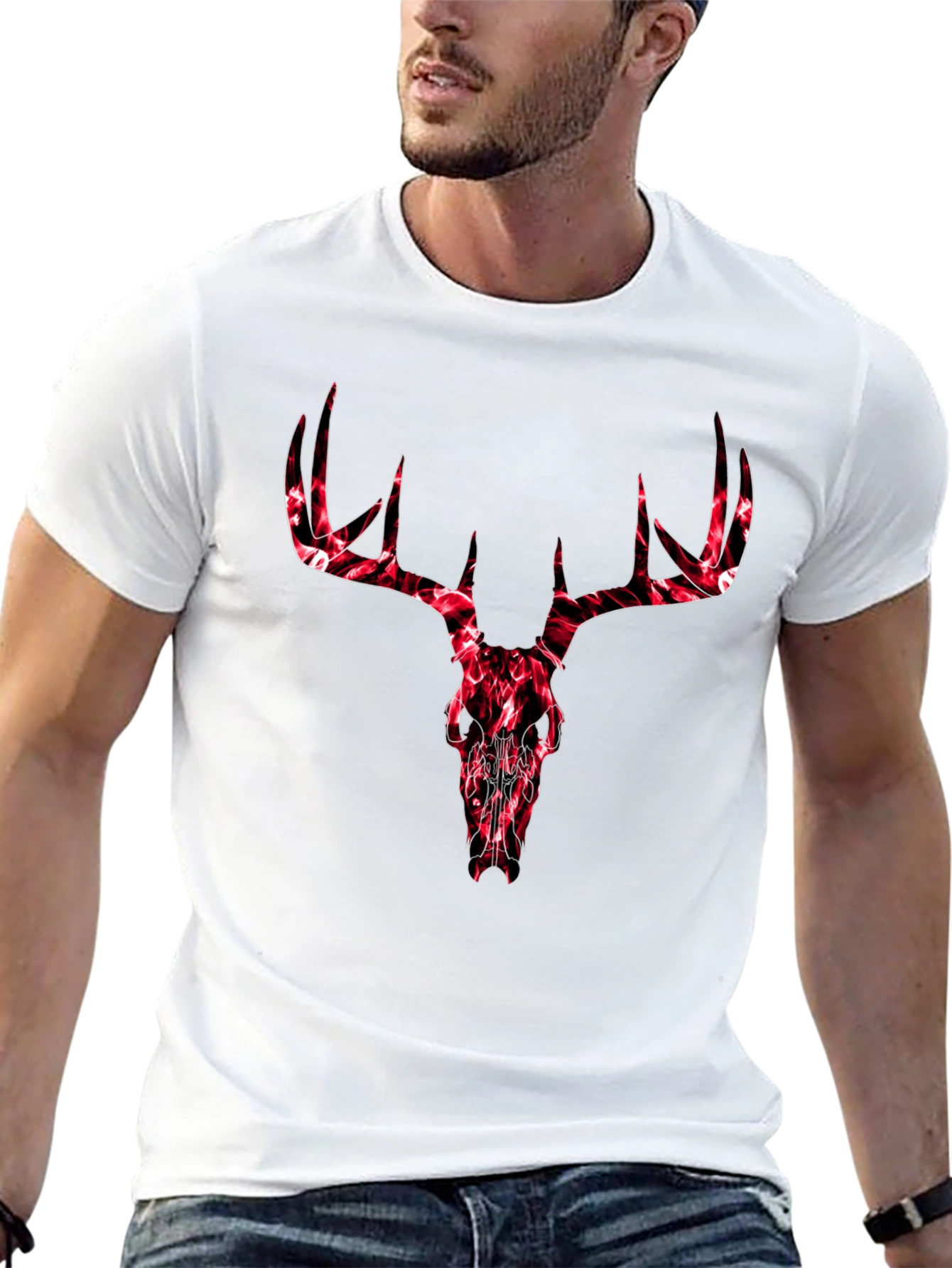 Deer Skull Graphic Tee - Mens Black T-Shirt