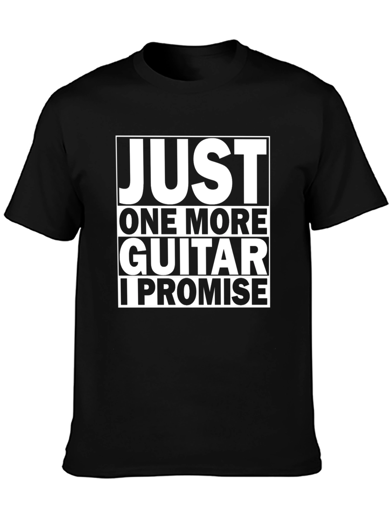 Just One More Guitar Funny Black T-Shirt