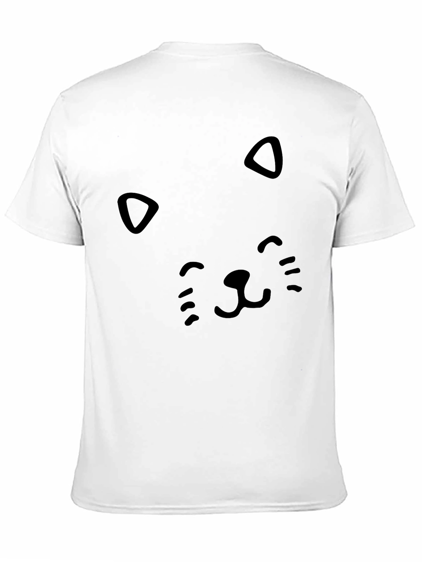 Cute Cat Face Black T-Shirt