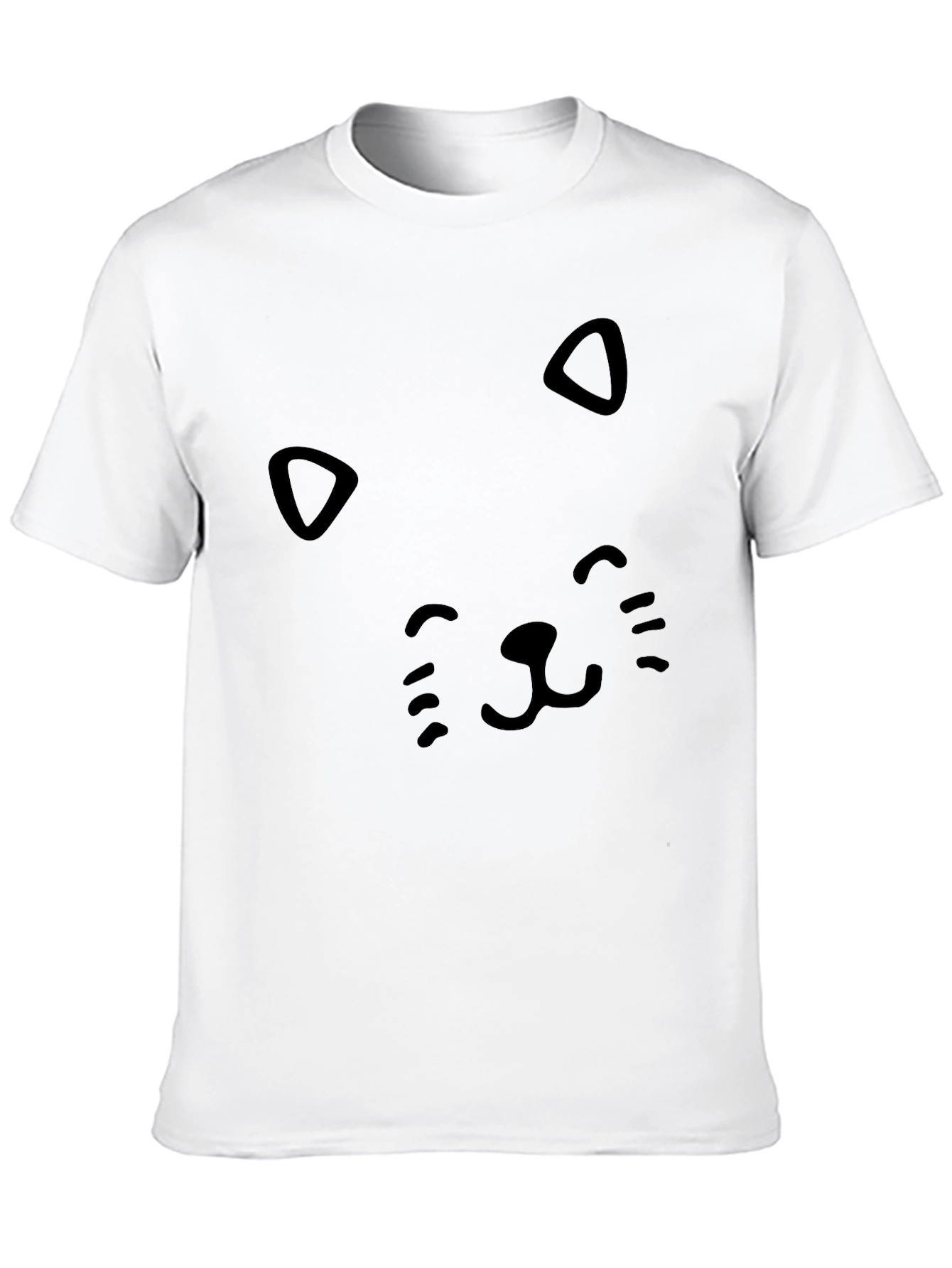 Cute Cat Face Black T-Shirt