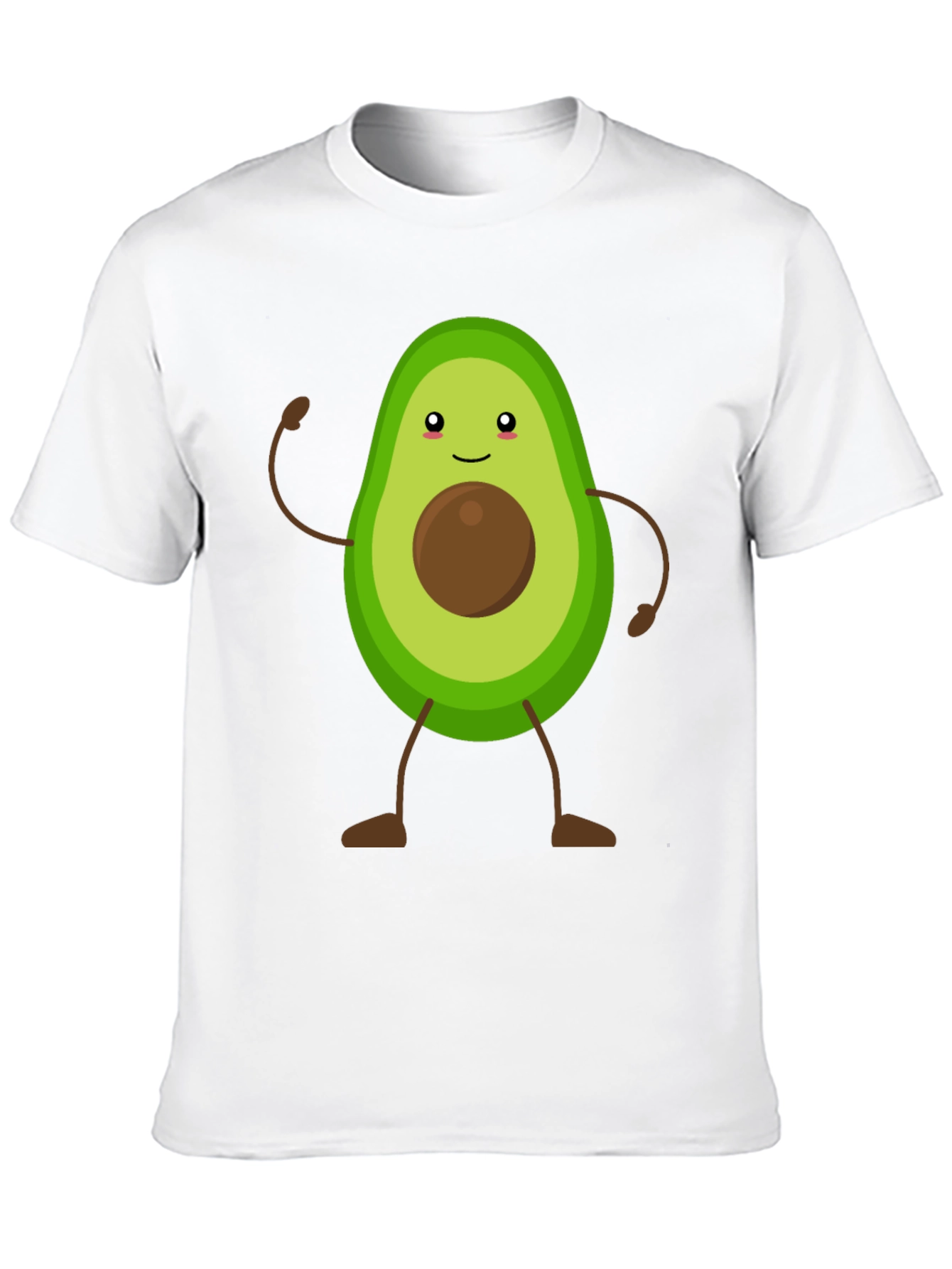 Avocado Cartoon Graphic T-Shirt - Black Casual Tee