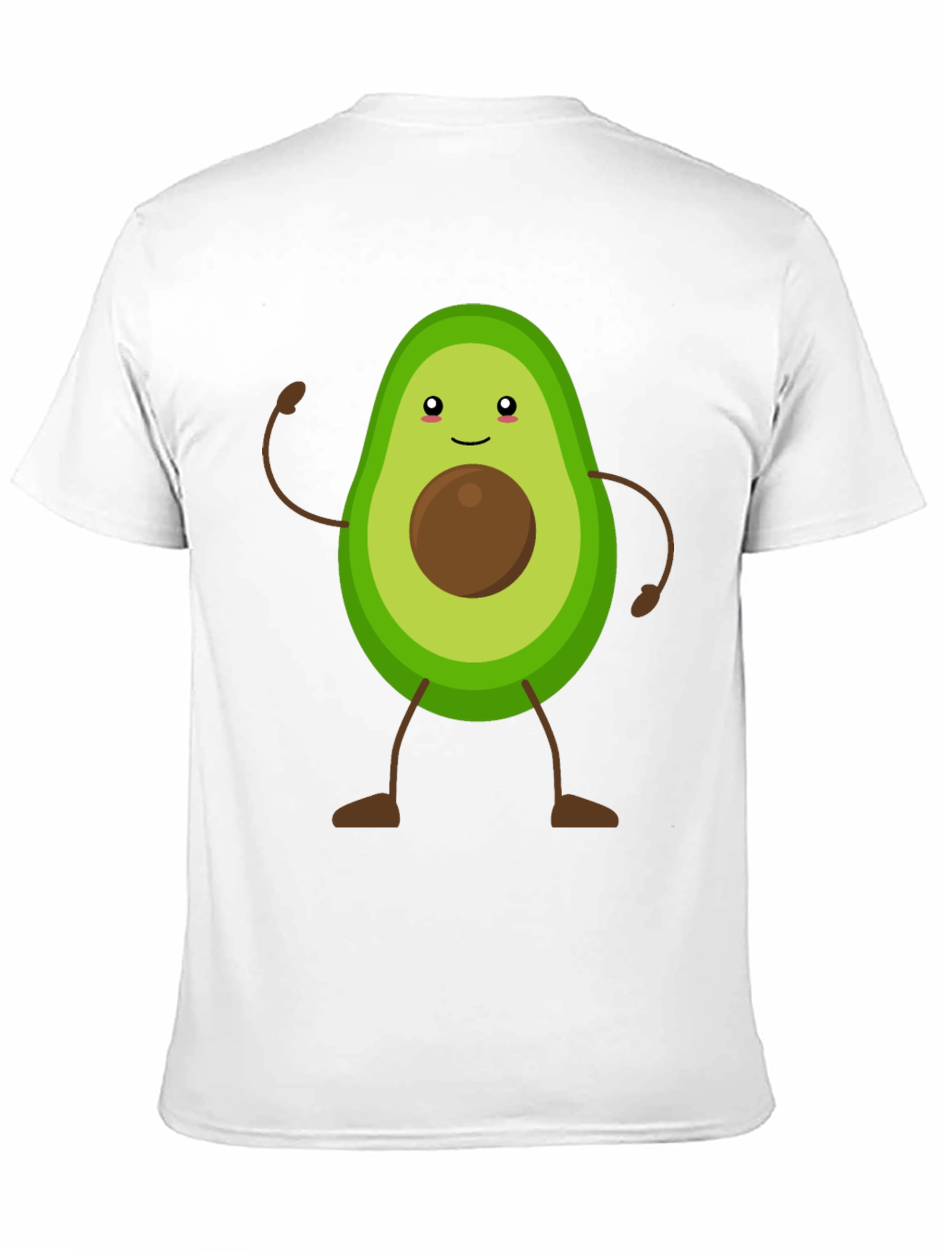 Avocado Cartoon Graphic T-Shirt - Black Casual Tee
