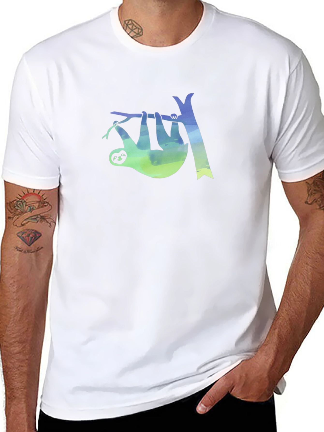 Sloth Tree Graphic Tee - Mens Black T-Shirt