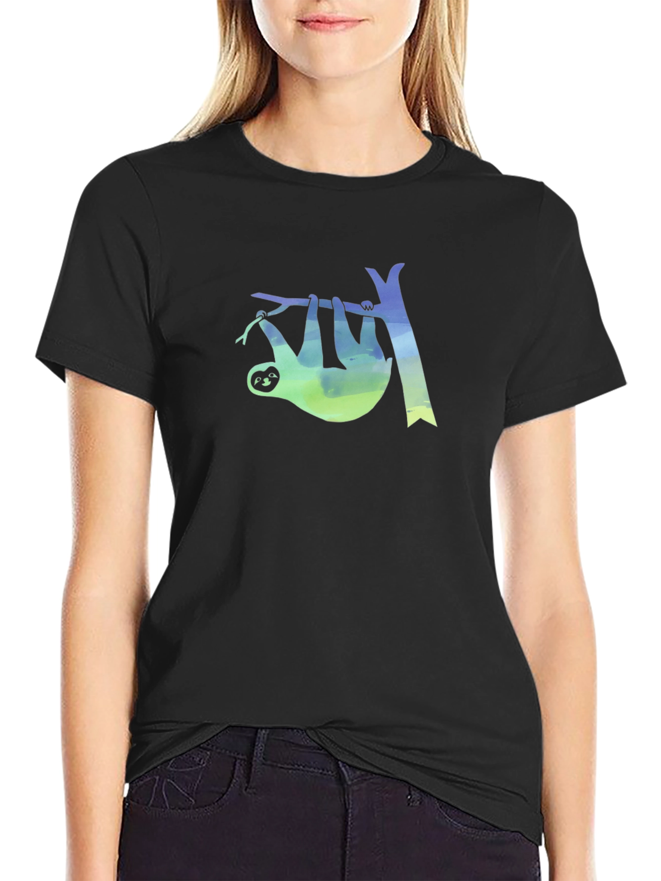 Sloth Tree Graphic Tee - Mens Black T-Shirt