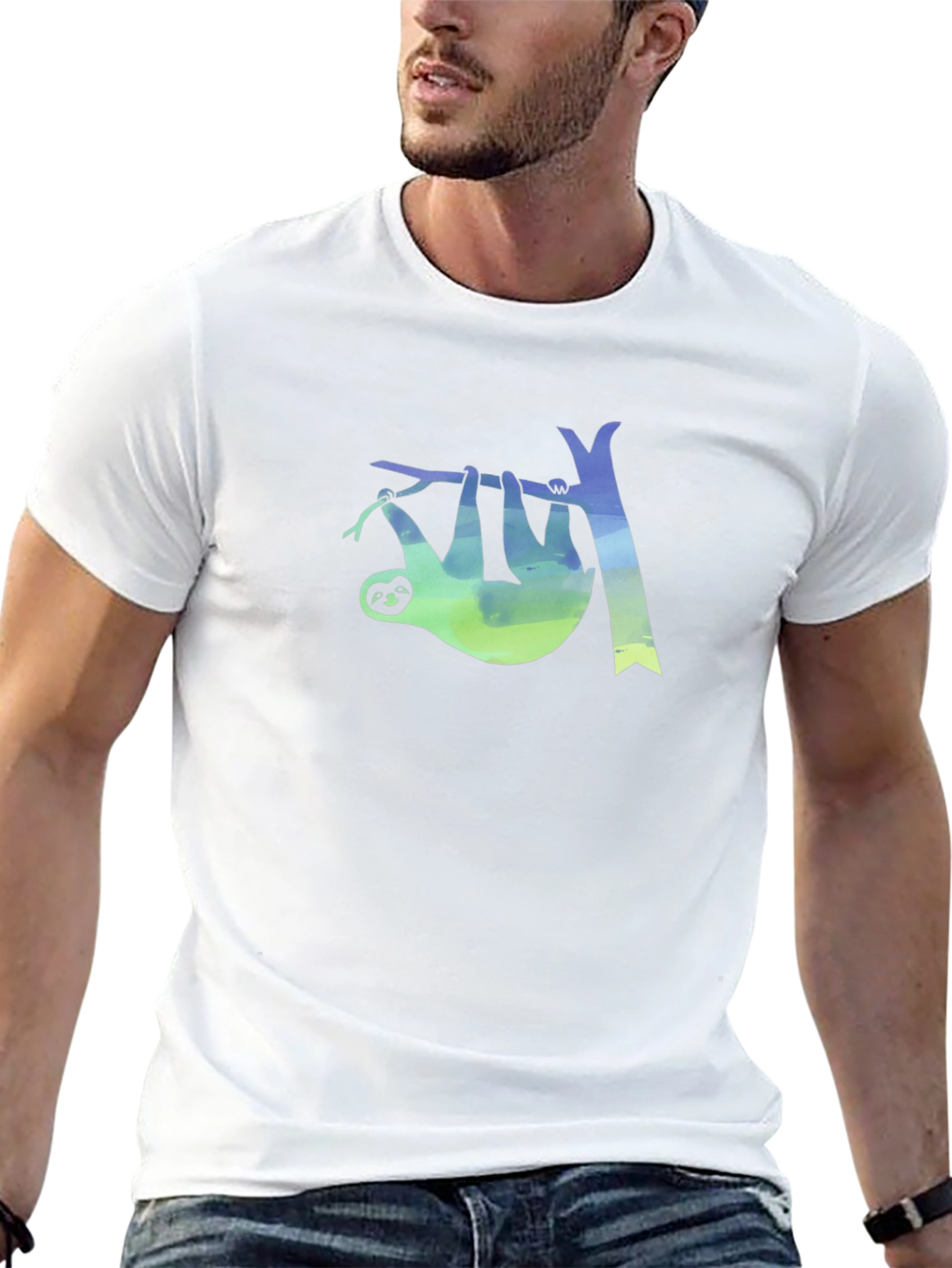 Sloth Tree Graphic Tee - Mens Black T-Shirt