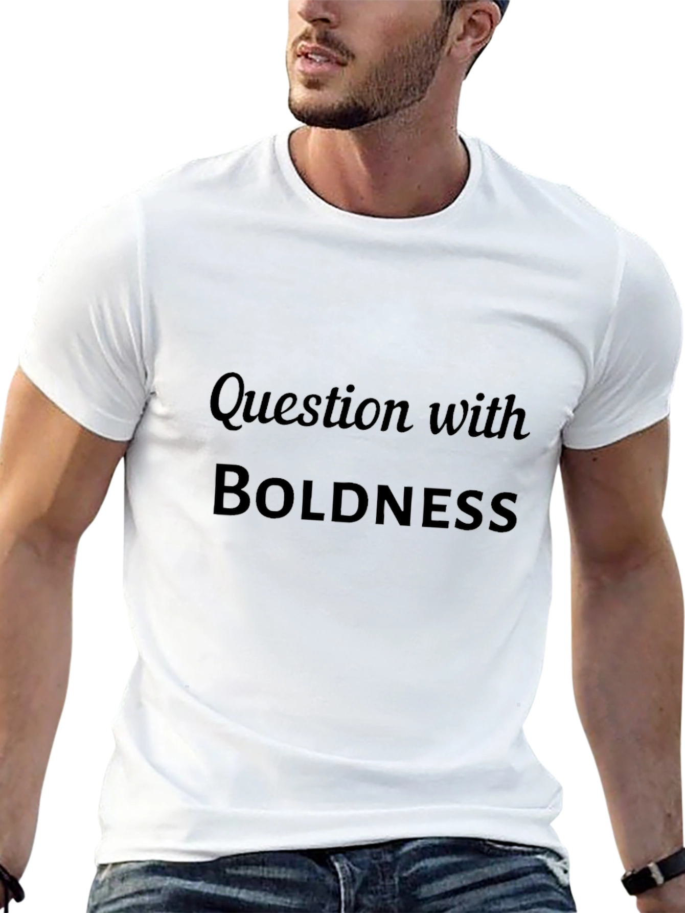 Question with Boldness Black T-Shirt